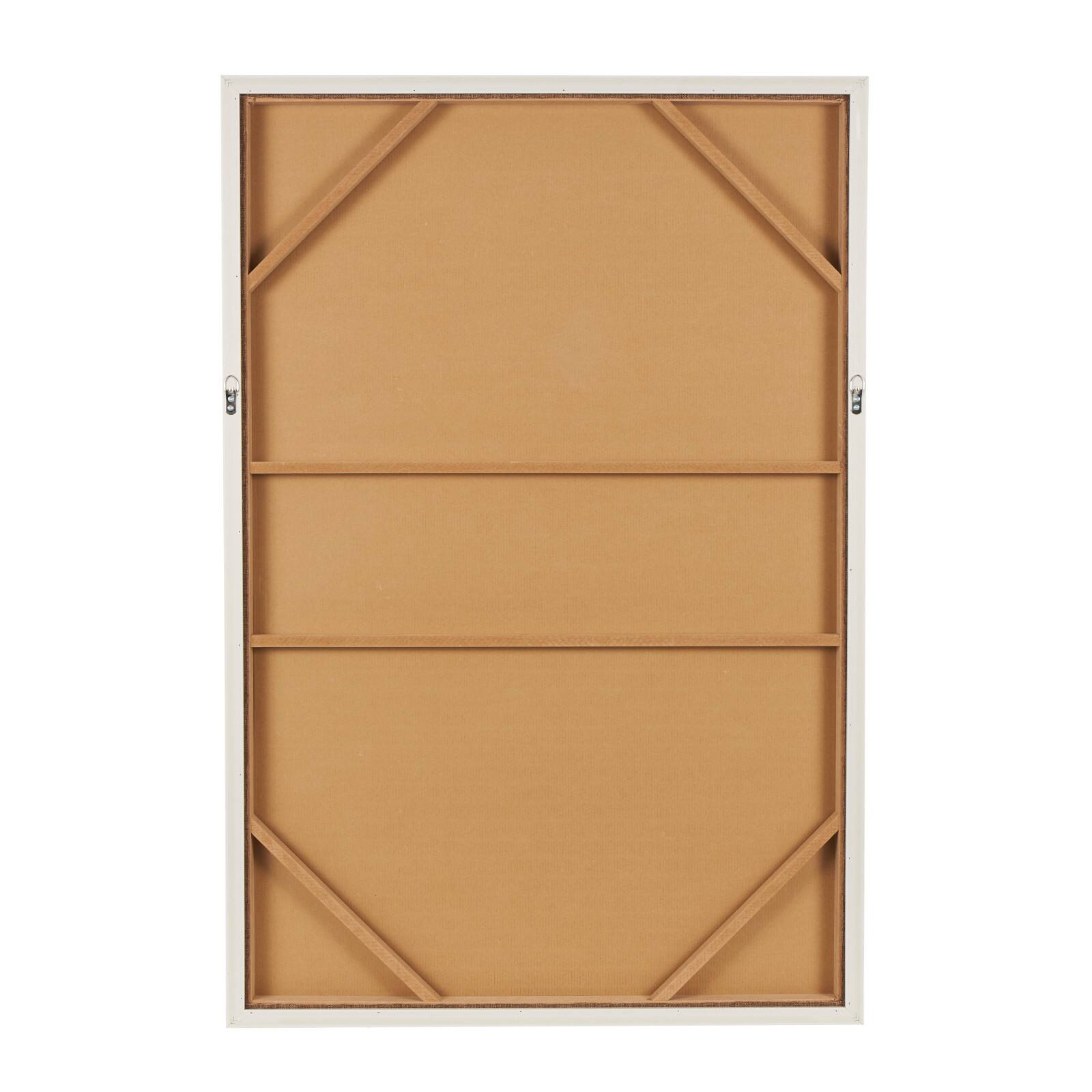 33" x 49" Brown Polyester Abstract Framed Wall Art with Tan Ribbed Arches