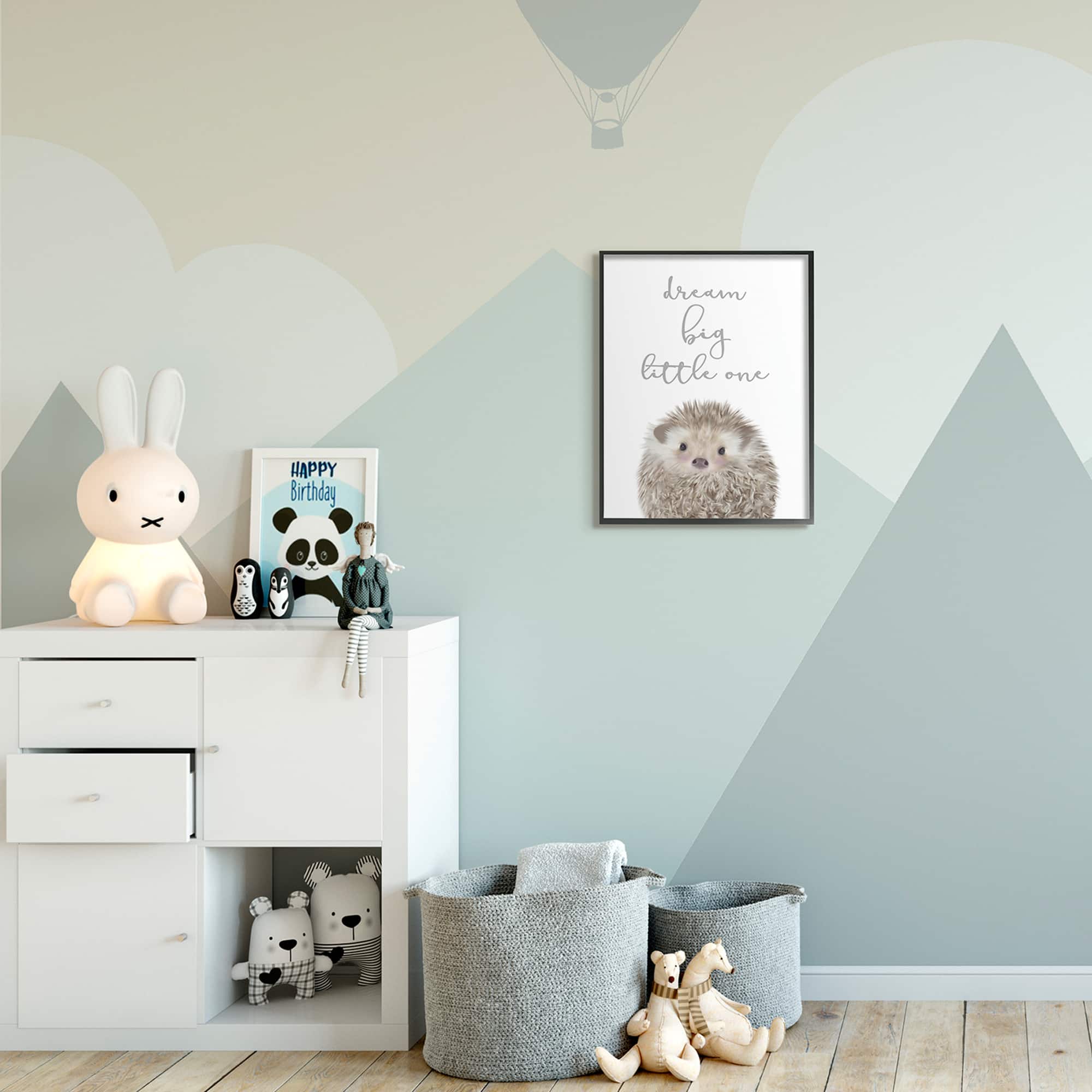 Stupell Industries Dream Big Little One Adorable Inspirational Hedgehog in Frame Wall Art