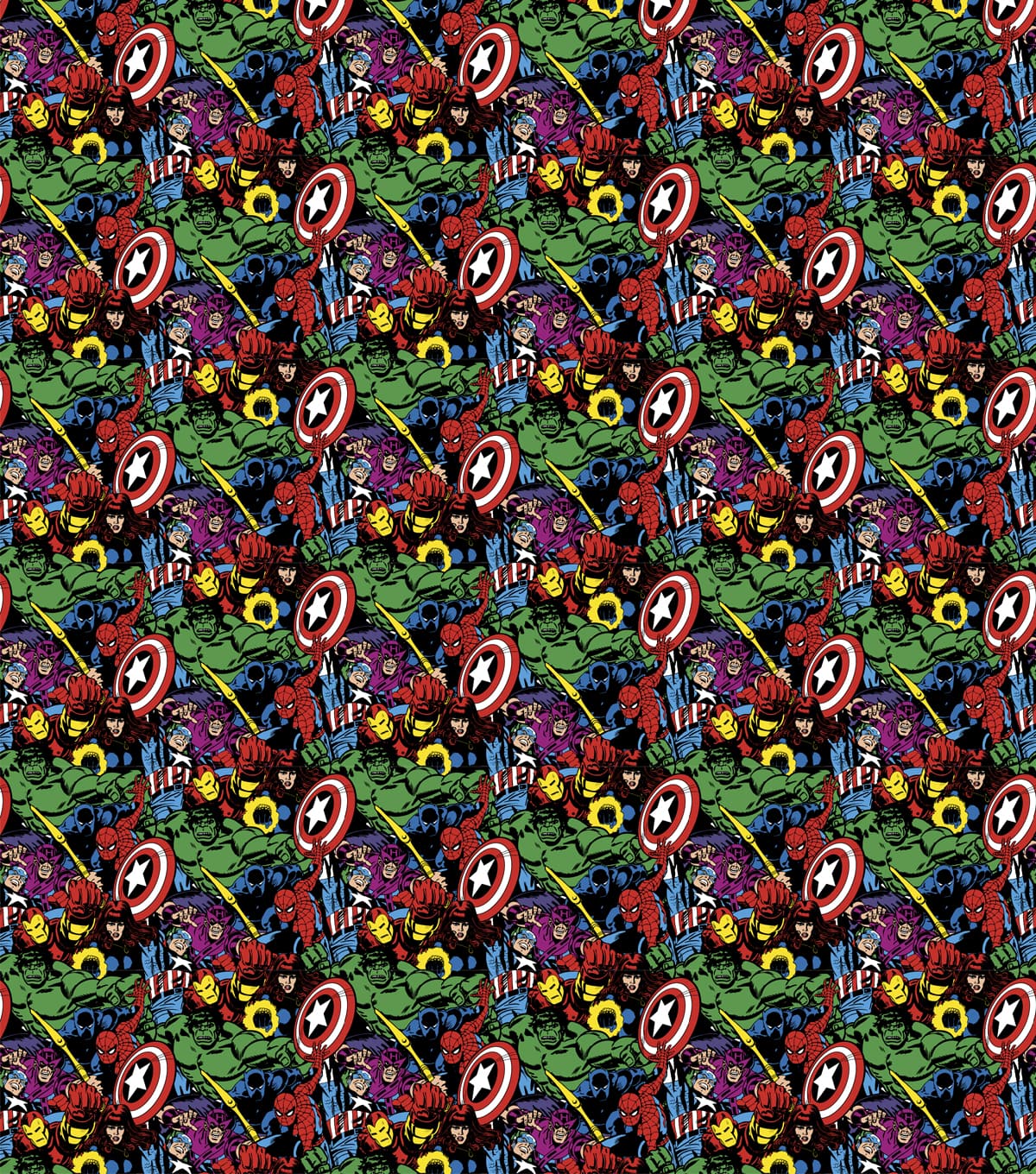 Marvel Retro Heroes Packed Cotton Fabric