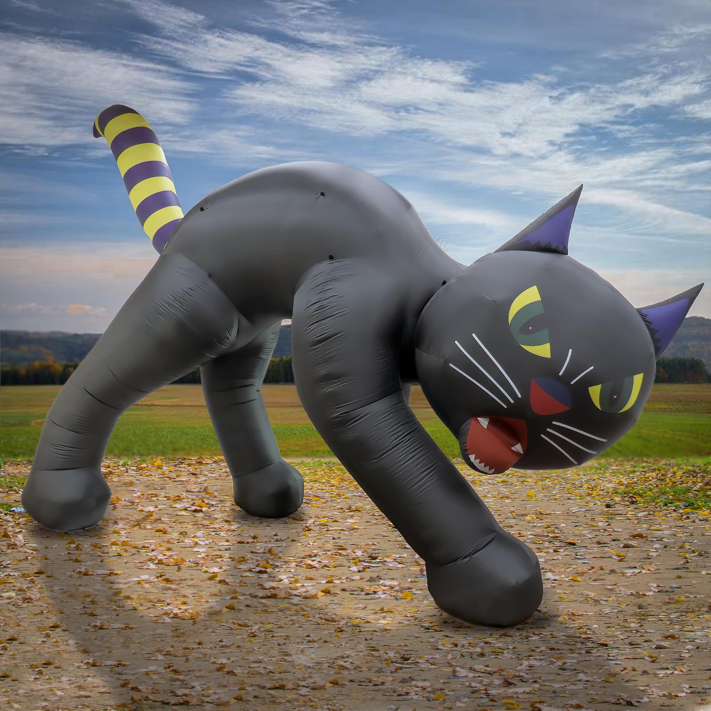 20ft. Inflatable Halloween Black Cat Decoration with LED Lights