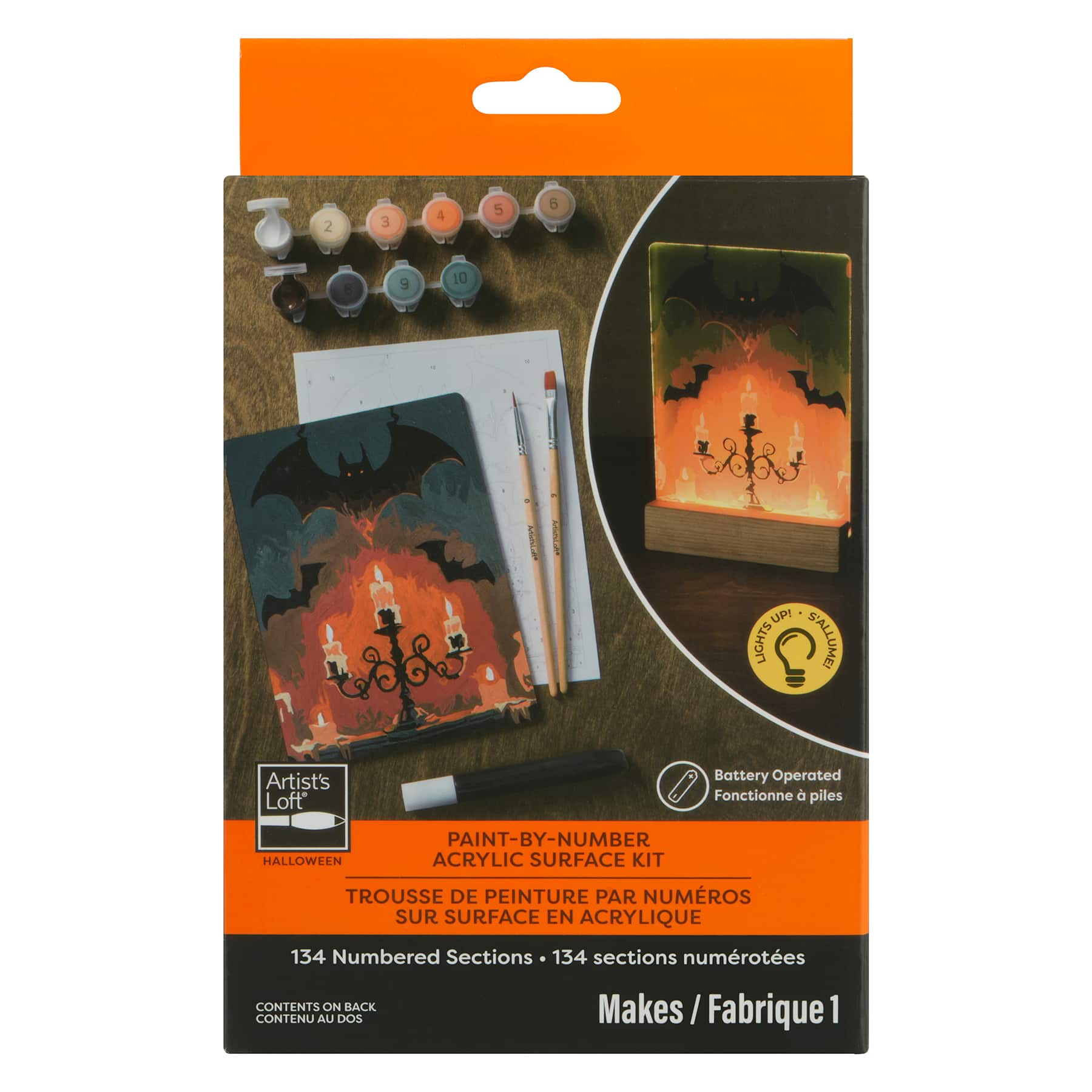 Light Up Candelabra Bats Paint-by-Number Acrylic Surface Kit by Artist's Loft®