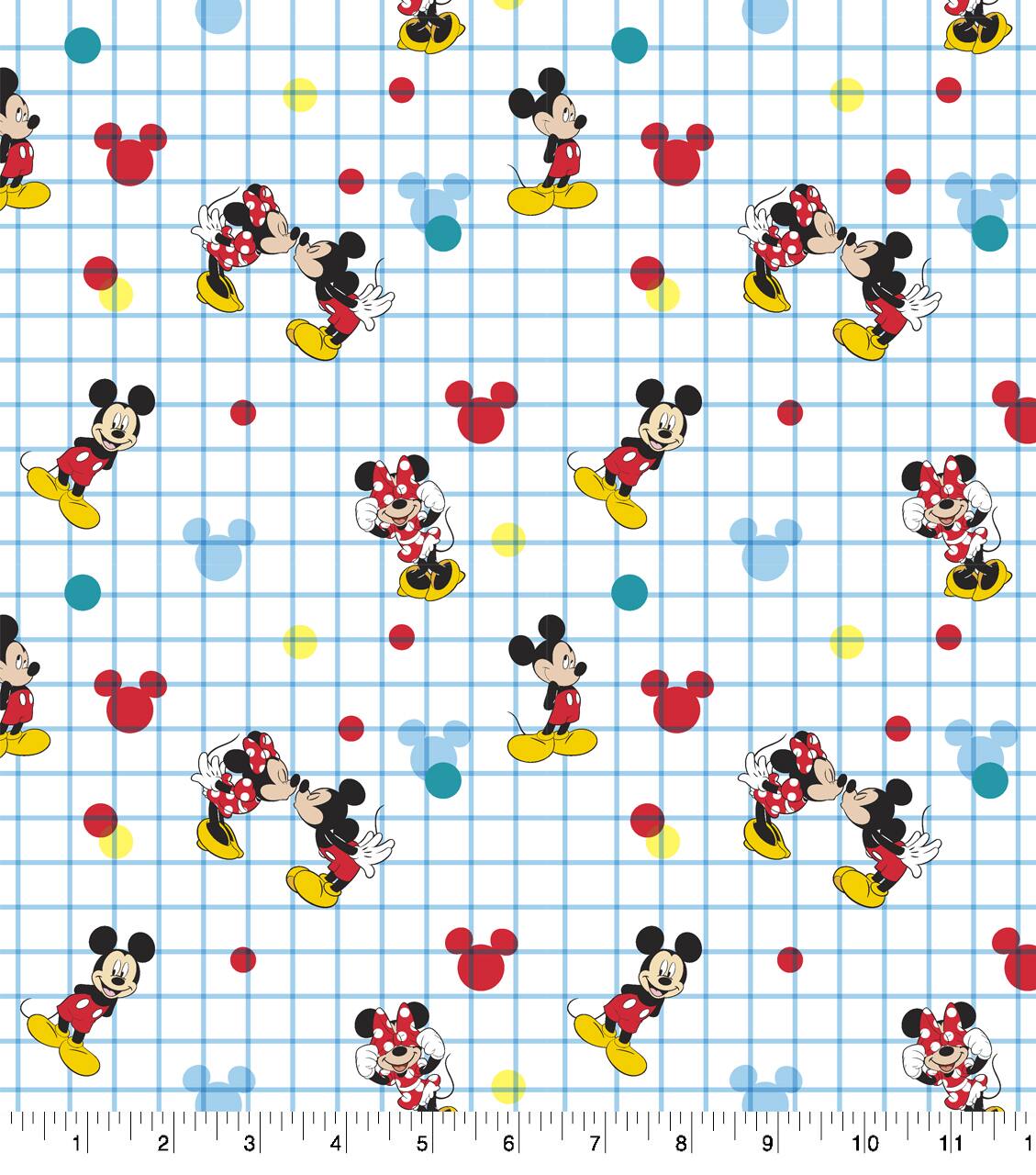 Disney® Mickey Minnie Grid Cotton Fabric