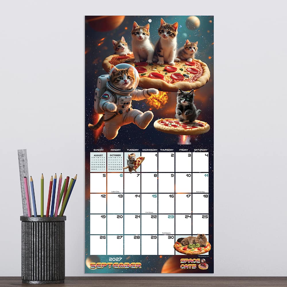 2027 Space Cats Mini Calendar