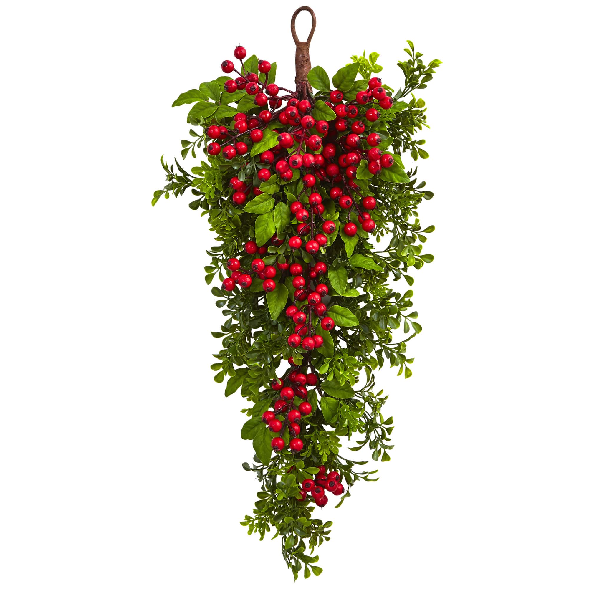 26" Berry & Boxwood Teardrop Swag