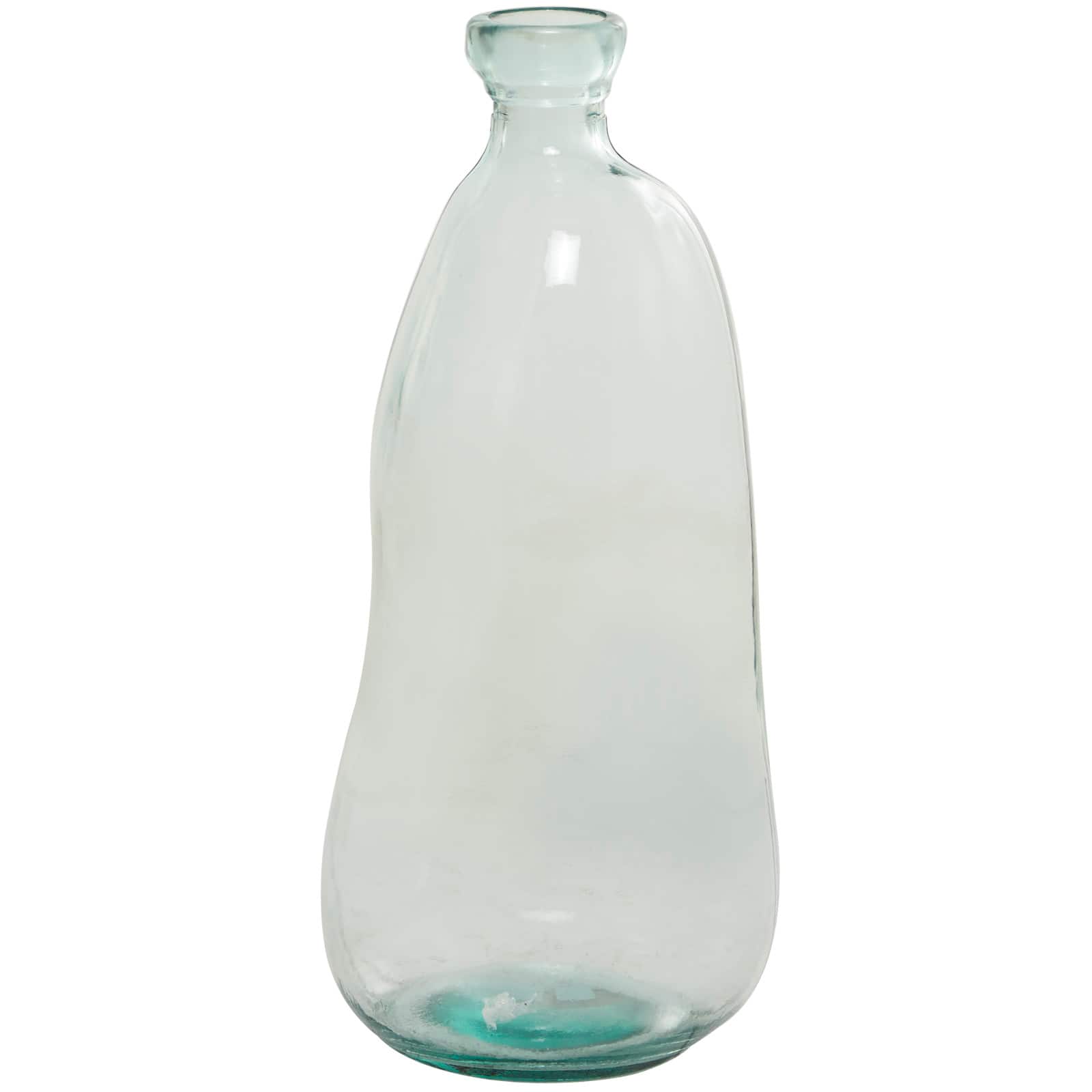 Clear Recycled Glass Handmade Spanish Vase 9" x 9" x 20"