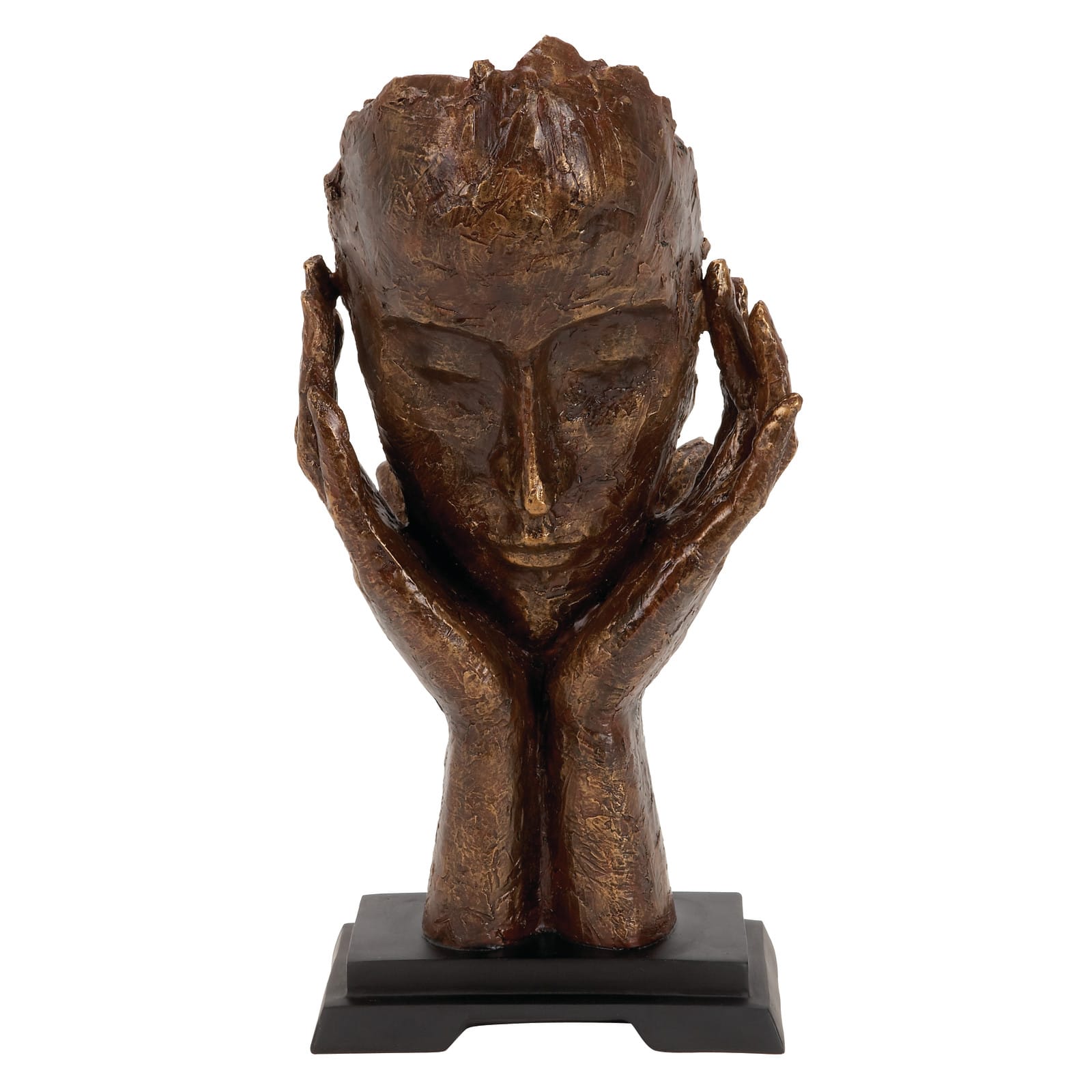 Brown Polystone Traditional Sculpture, Mask 16" x 5" x 8"