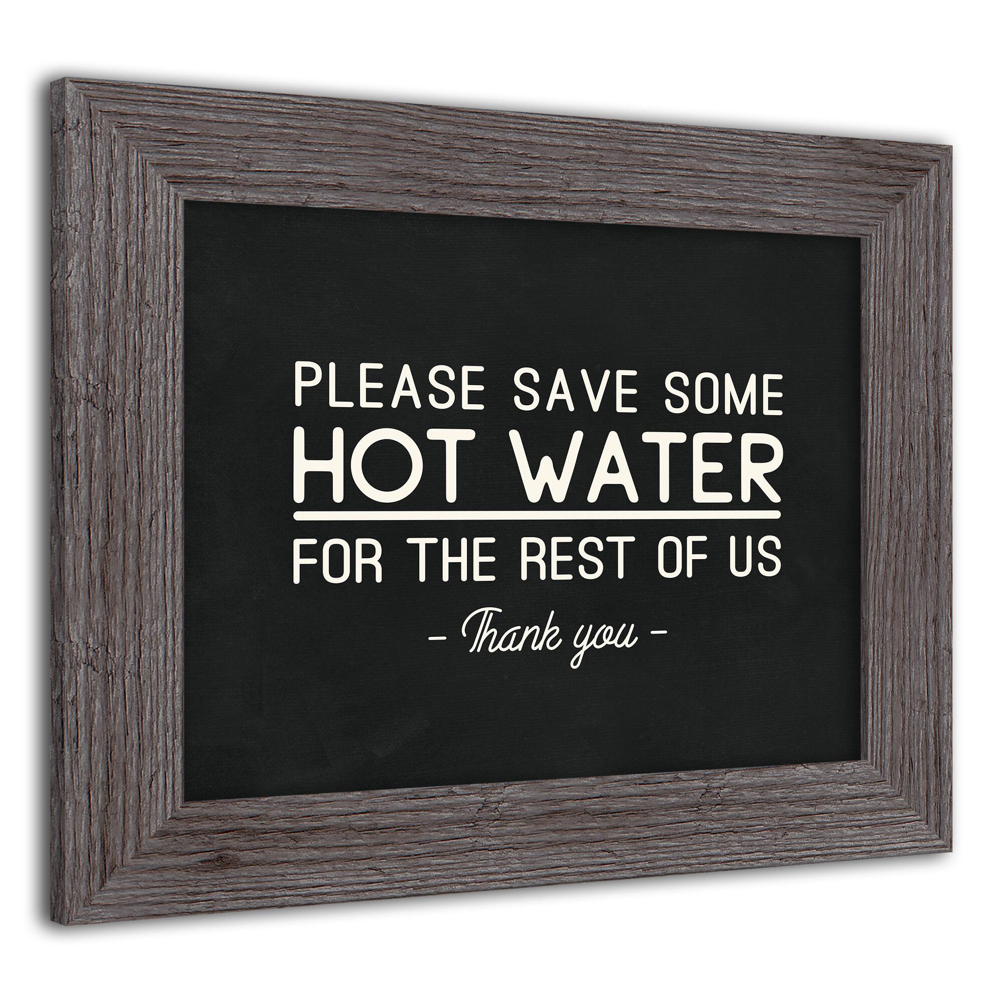 Save Hot Water 11" x 14" Western Gray Framed Print