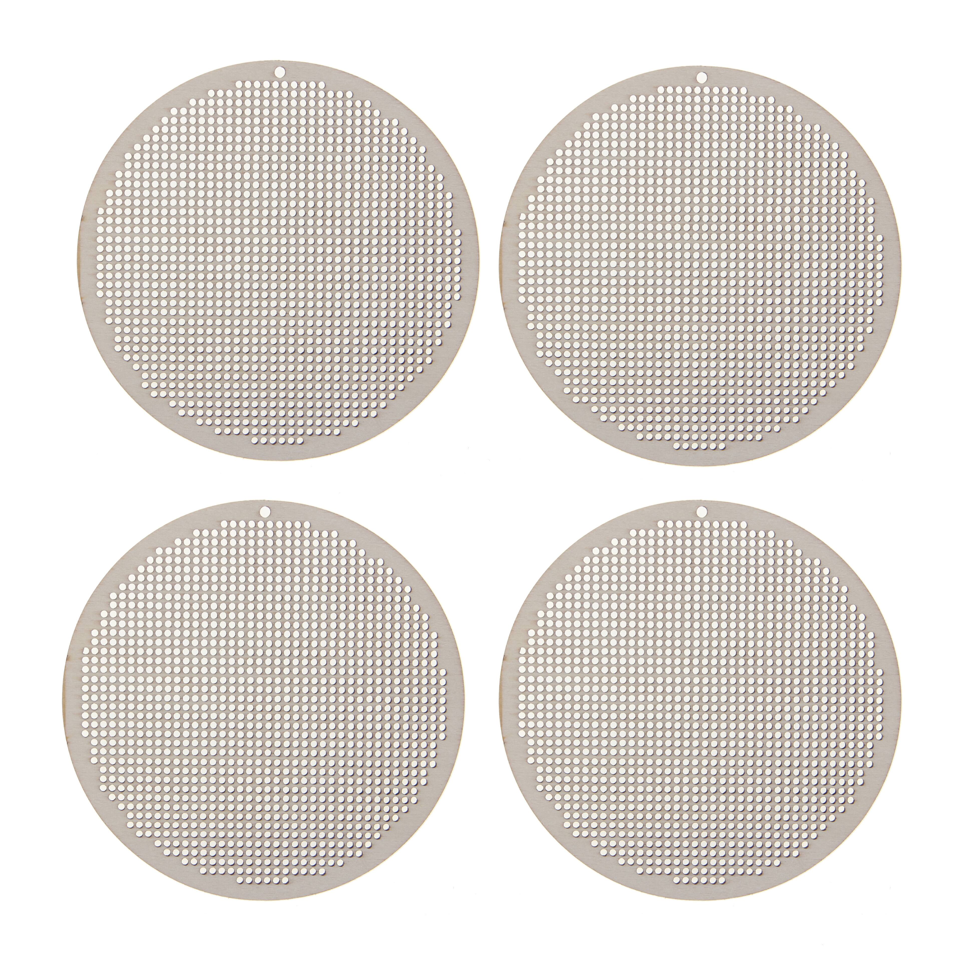4" Round Cross Stitch Wood Canvas, 4ct. by Loops & Threads®