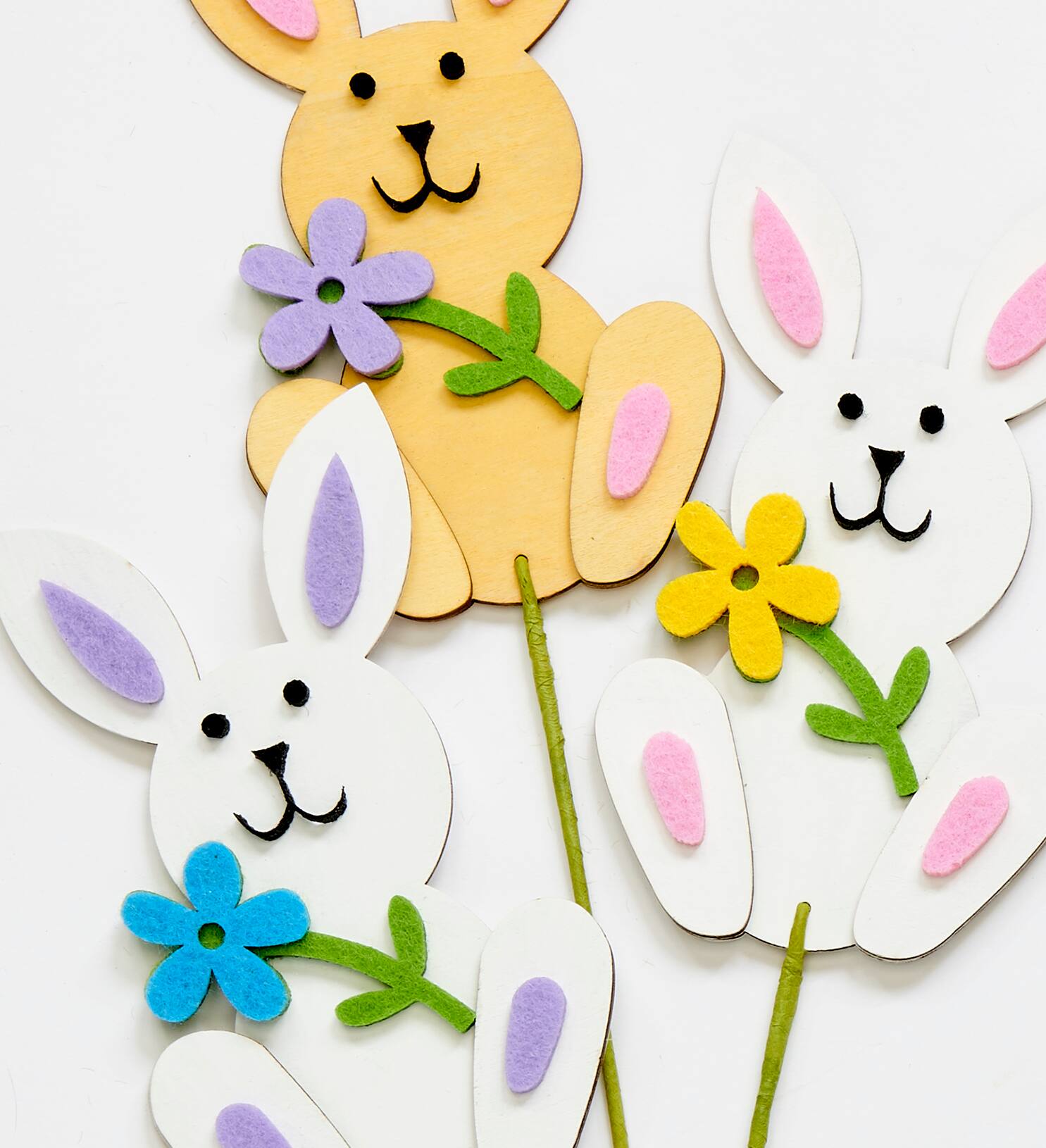 Worth Imports 12.5" Wood Bunnies on Pick Set