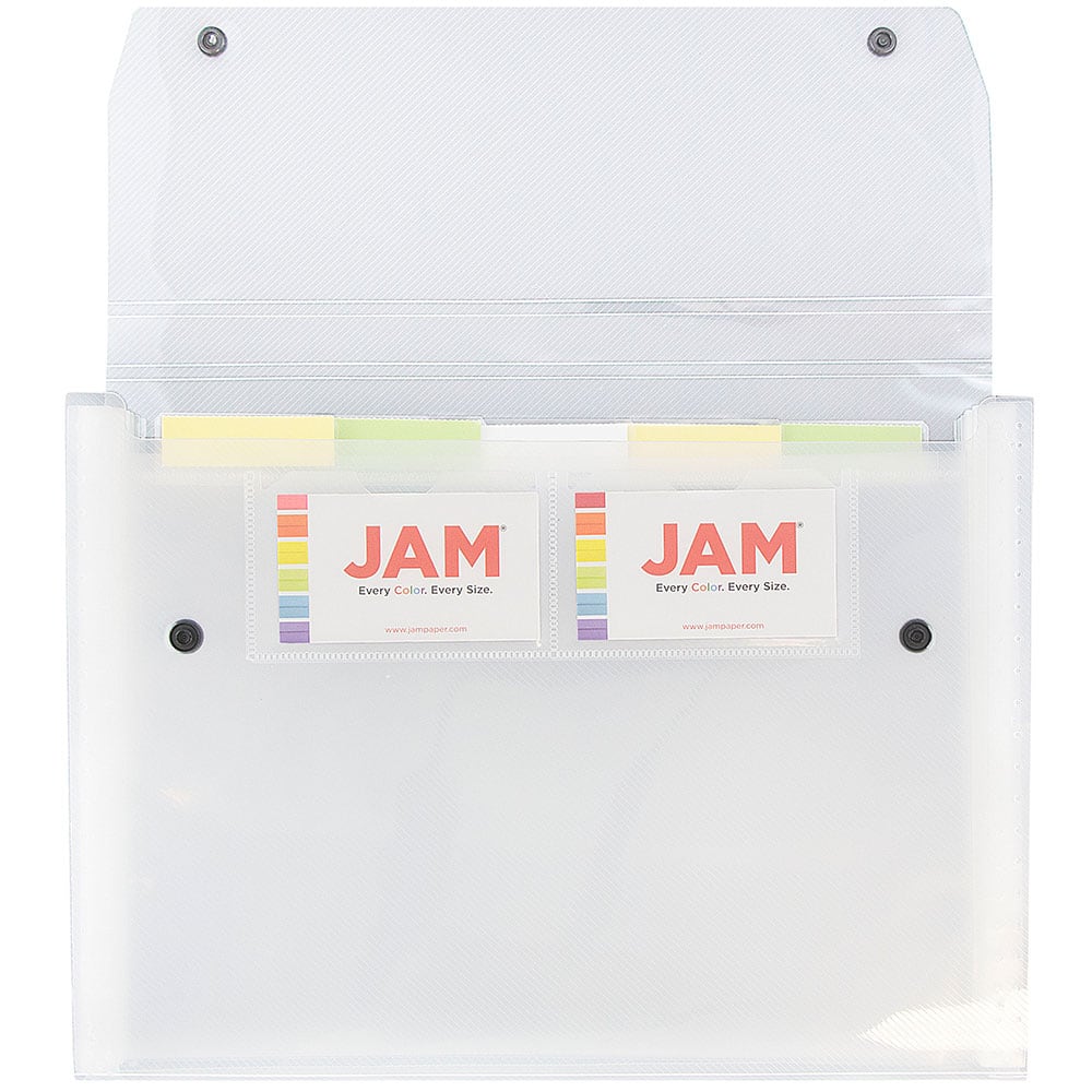 JAM Paper 9" x 13" Clear Plastic Accordion Folder