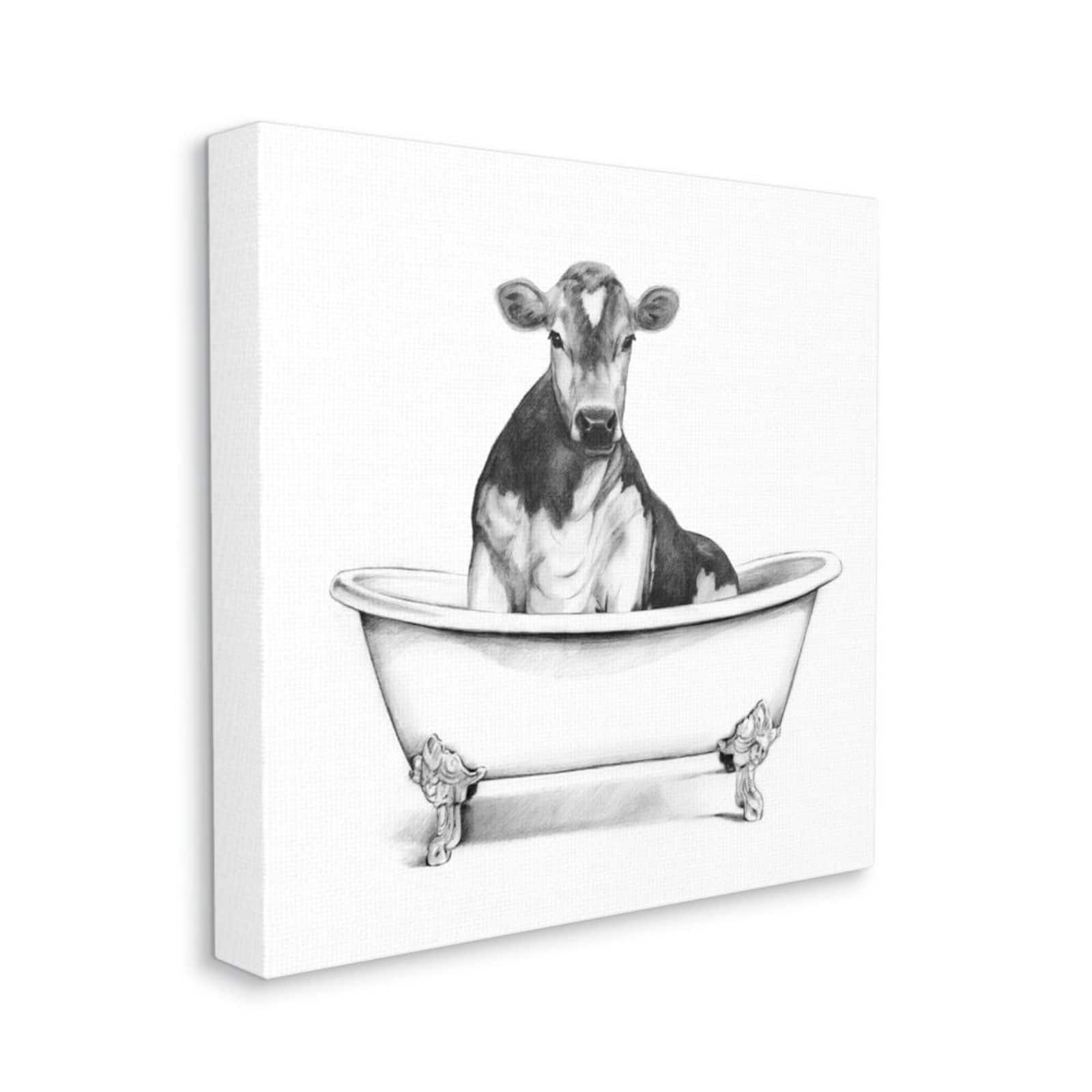 Stupell Industries Cow in Claw Tub Wall Accent