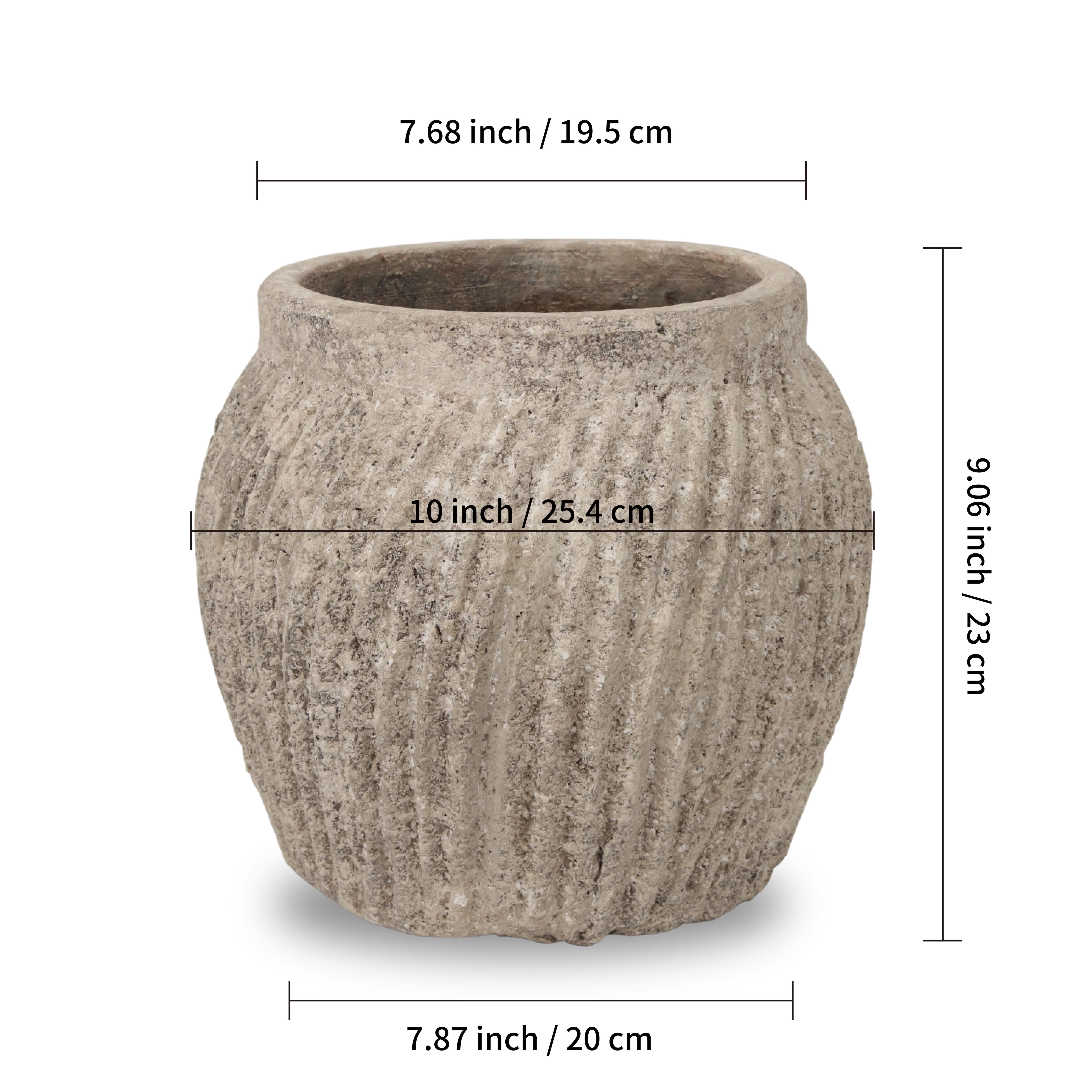 Pot en céramique texturée grise de 19,4 cm d’Ashland