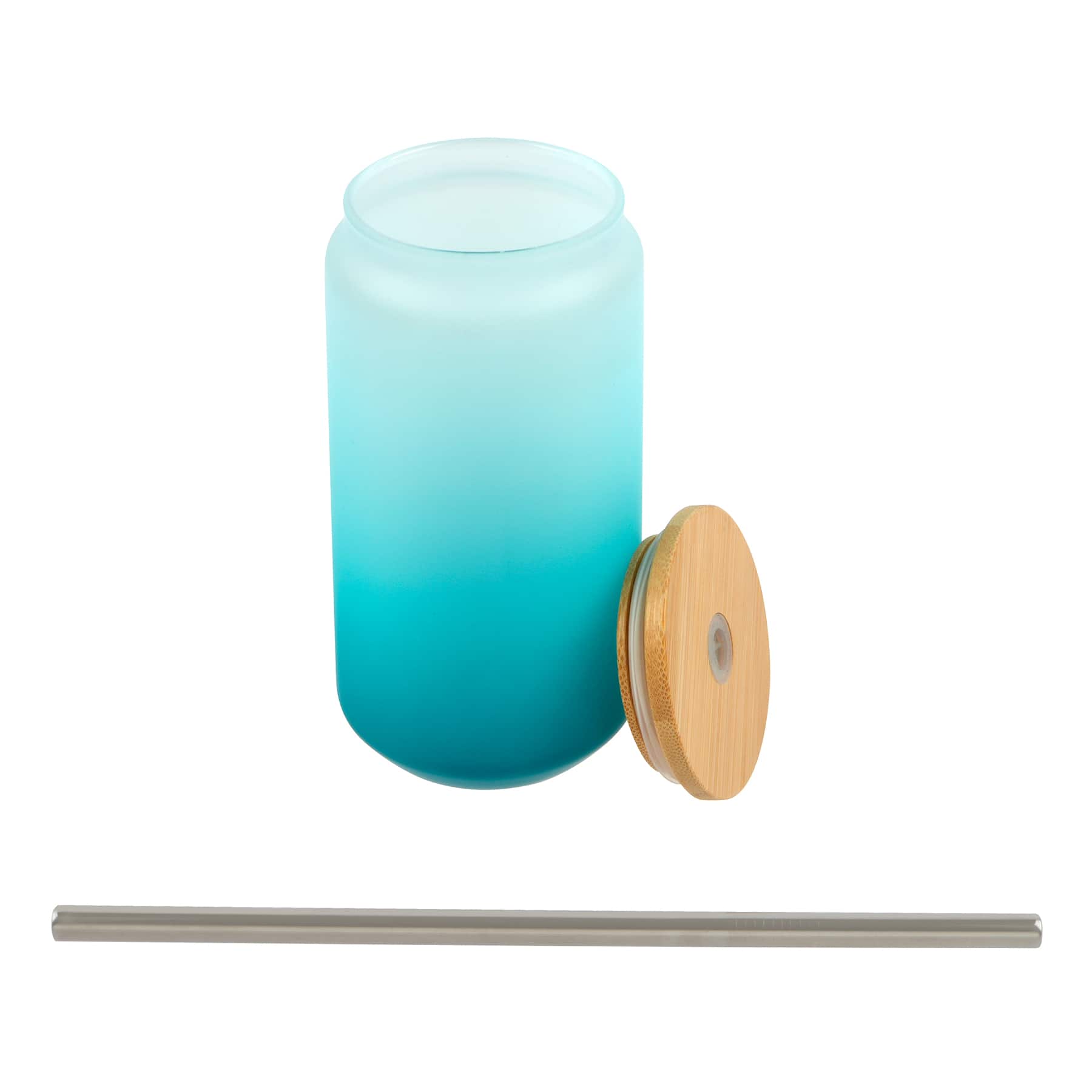 12 Pack: 18oz. Frosted Glass Sublimation Tumbler with Bamboo Lid & Straw by Make Market