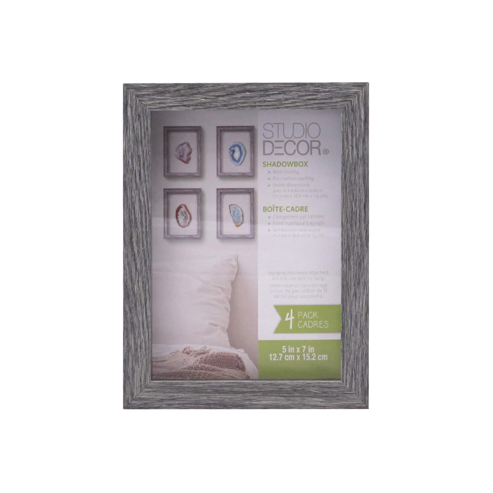4 Pack 5" x 7" Grey Shadow Boxes by Studio Décor®