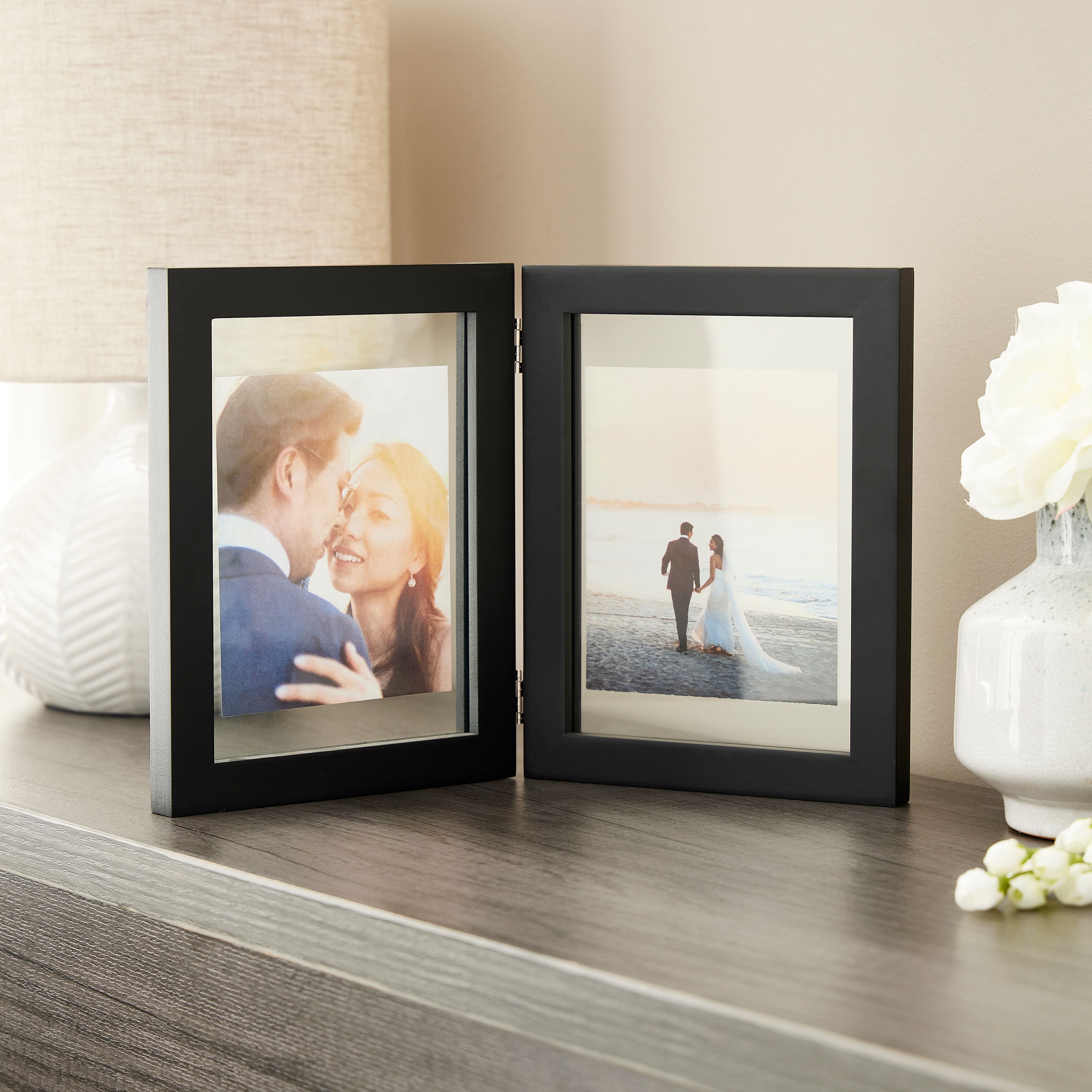 Expressions™ 2 Opening 6" x 8" Black Hinge Float Frame by Studio Décor®