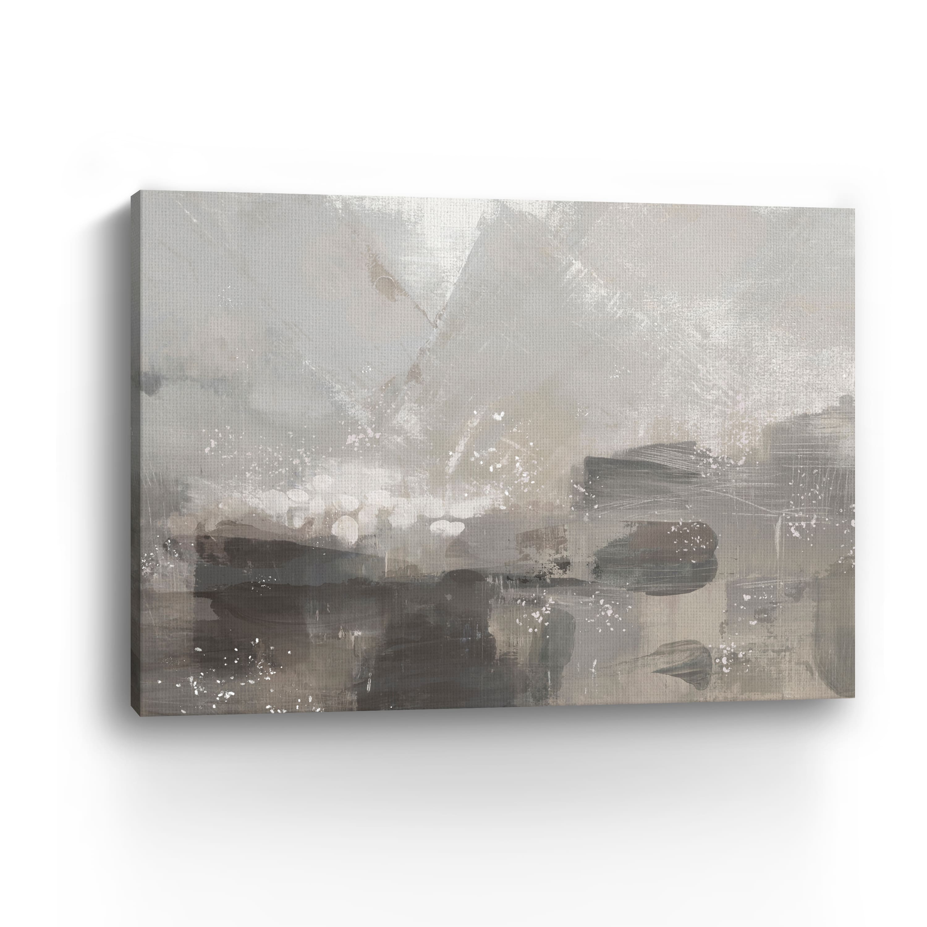 Contemporary Gray Abstract Landscape Canvas Giclee