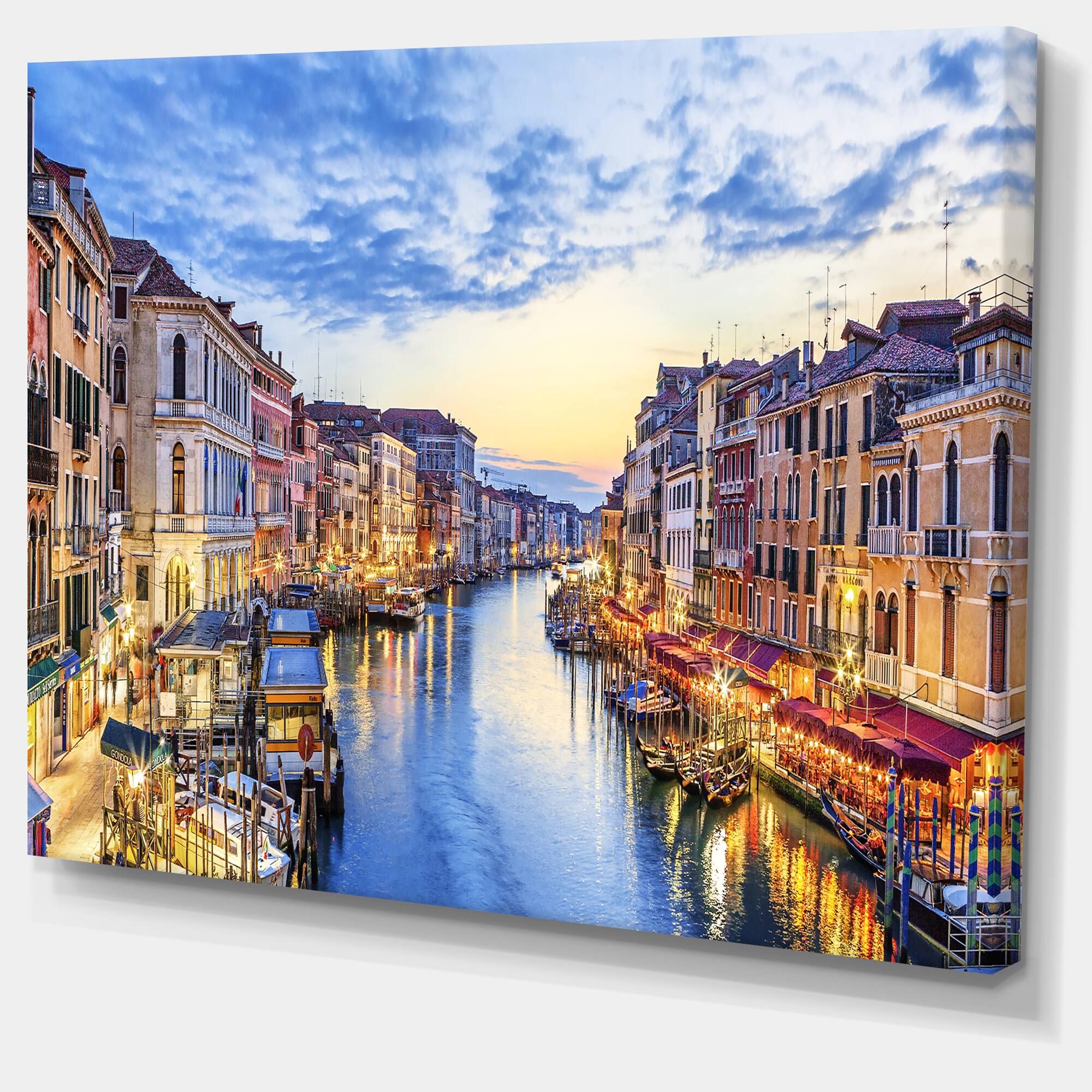 Designart - Grand Canal Panorama - Landscape Photography Canvas Print