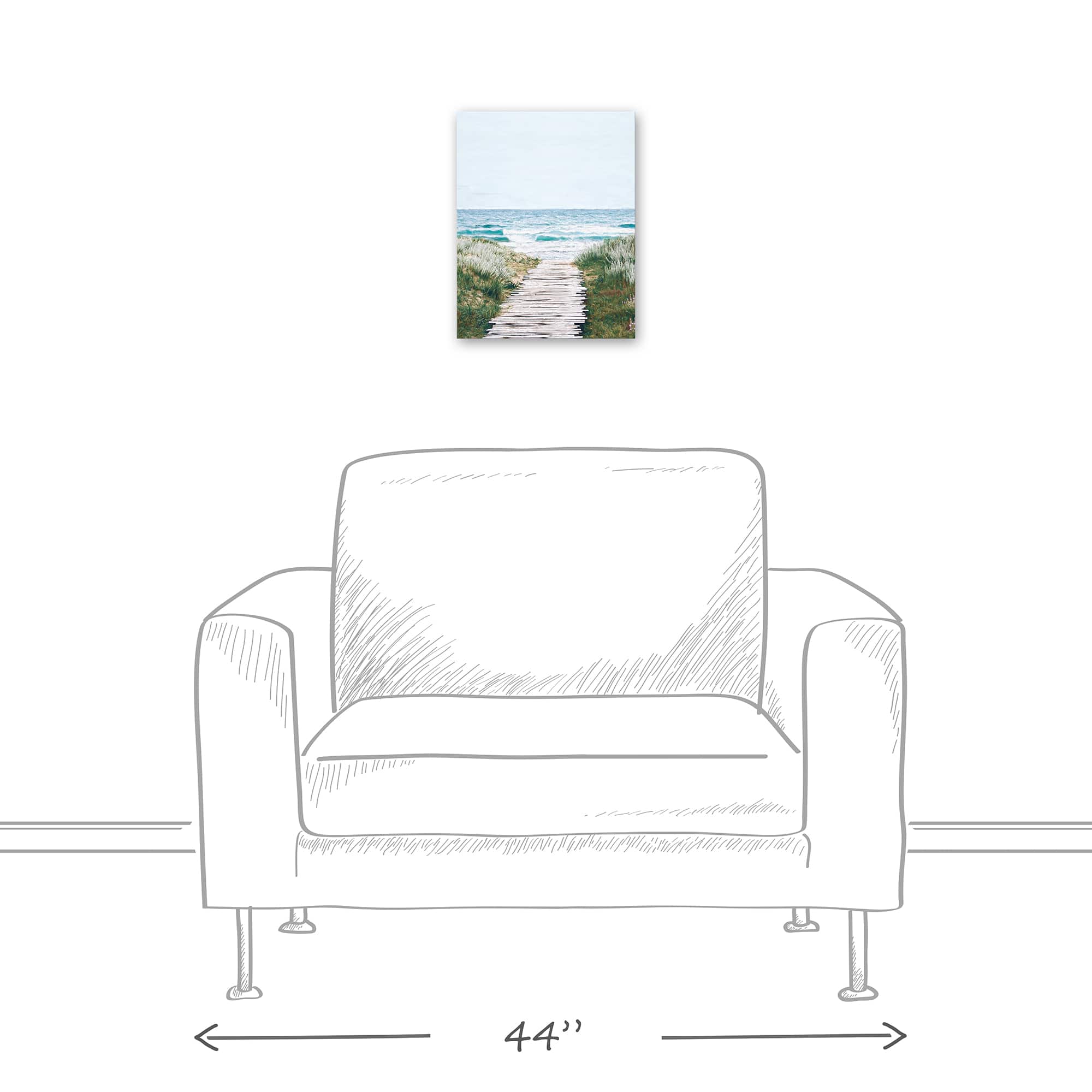 Beach Boardwalk 11" x 14" Canvas Wall Art