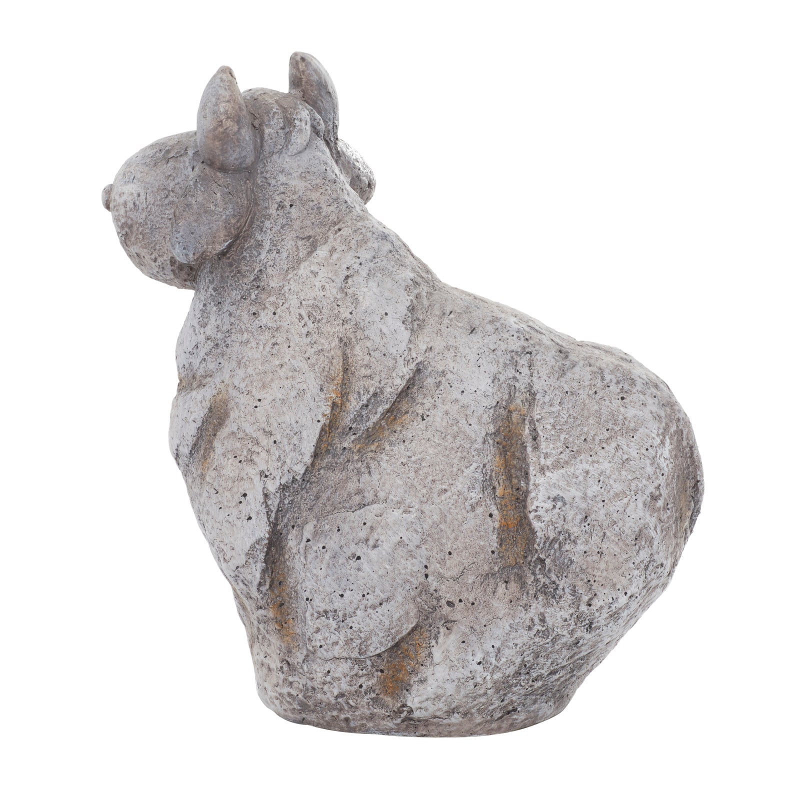 14" Gray Stone Country Cow Garden Sculpture