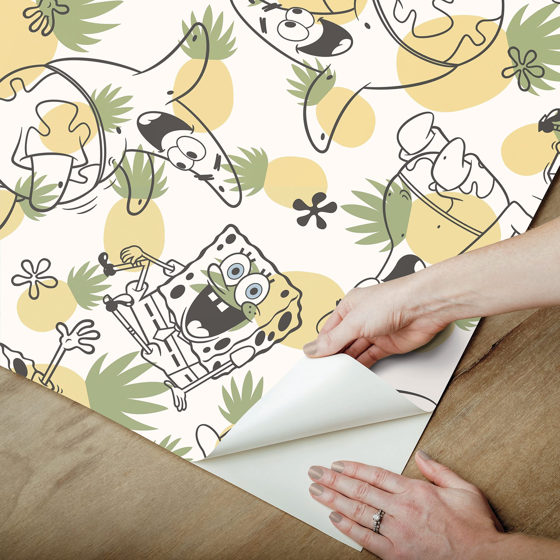 RoomMates SpongeBob SquarePants Pineapple Peel & Stick Wallpaper