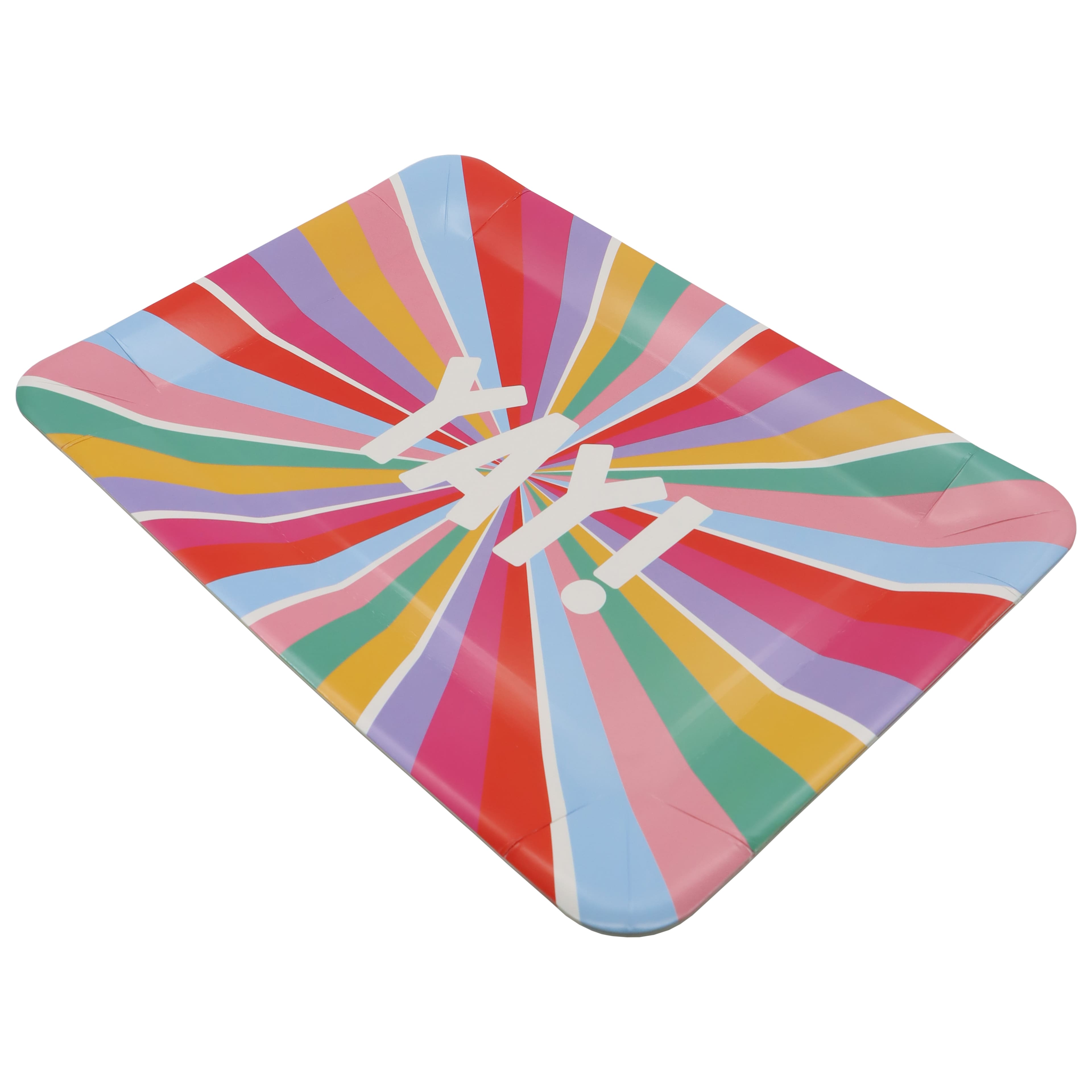12 Packs: 2 ct. (24 total) 9" x 13" Yay Multicolor Paper Serving Trays by Celebrate It™