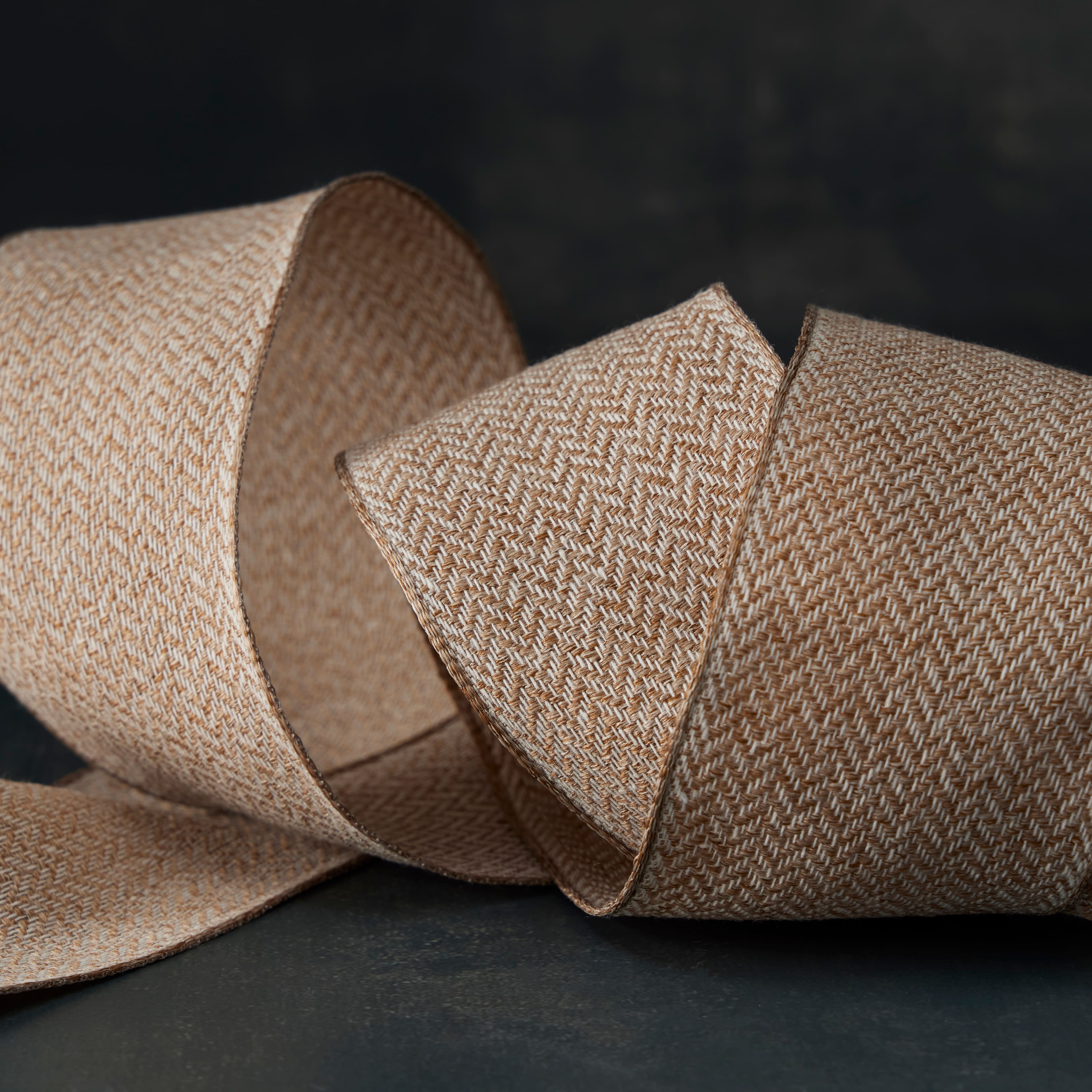 12 Pack: 2.5" x 25ft. Wired Herringbone Ribbon by Celebrate It™ Décor
