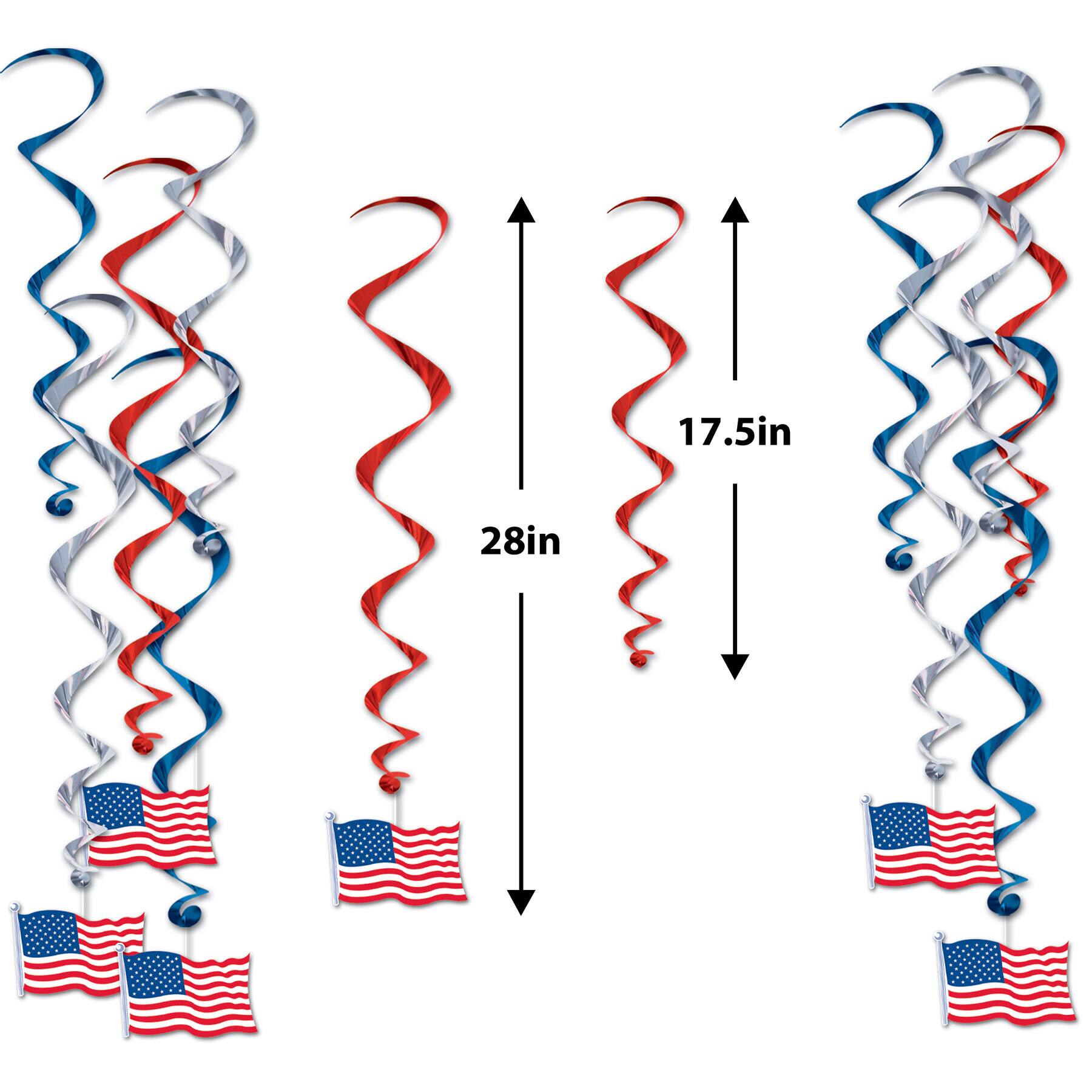 Beistle American Flag Whirls, 12ct.