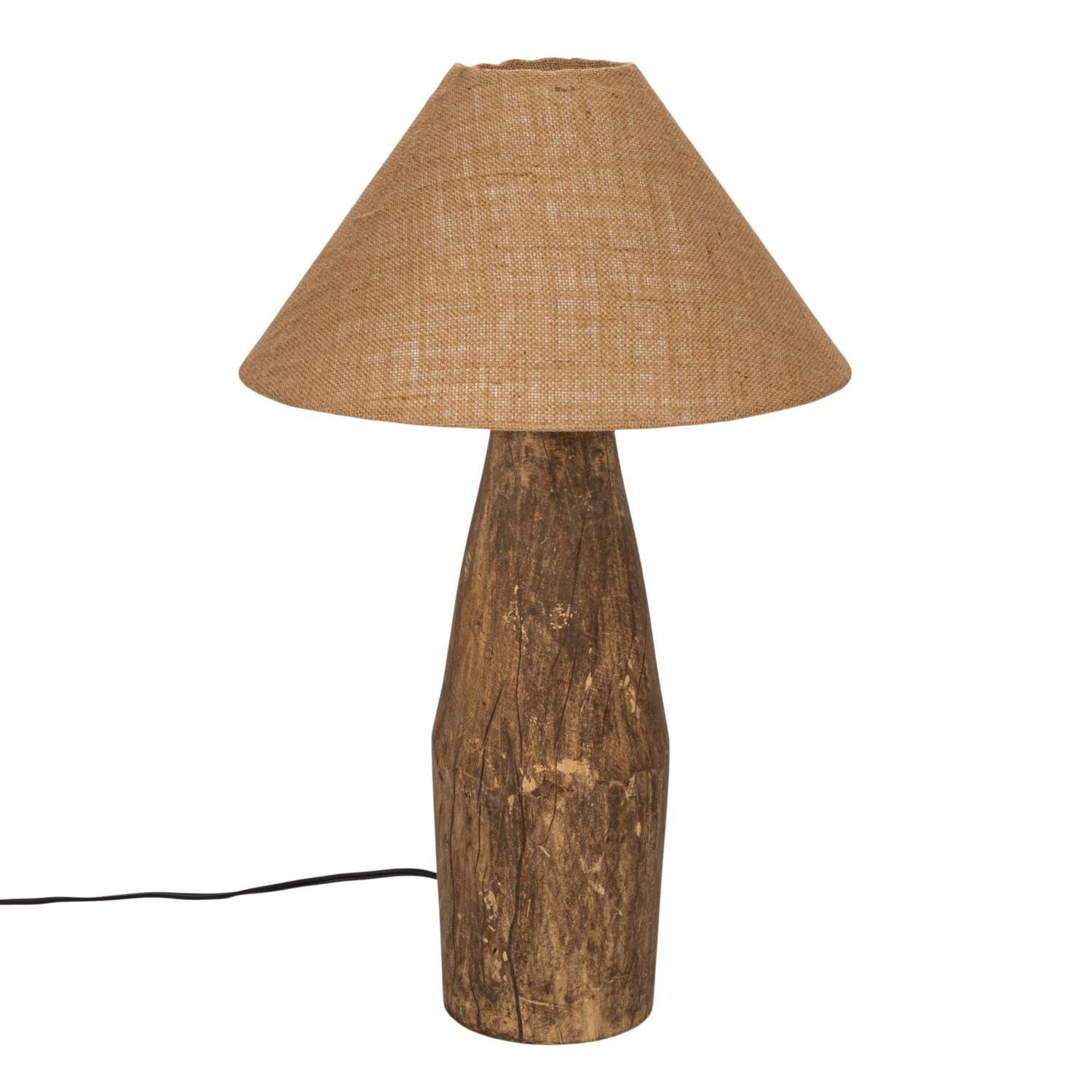 Hello Honey® 26" Natural Reclaimed Wood Swivel Neck Table Lamp with Jute Shade