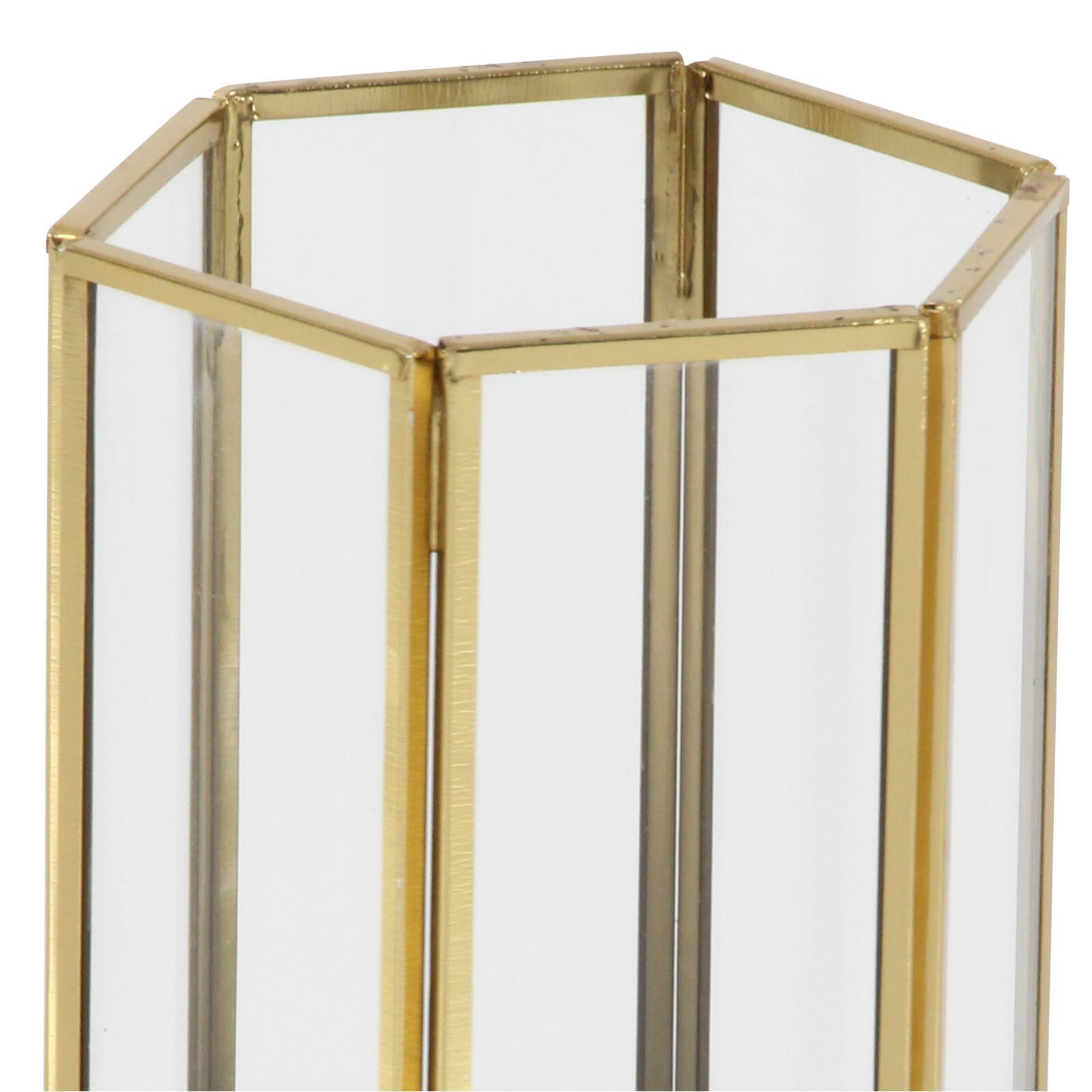 CosmoLiving by Cosmopolitan Gold Glass Modern Lantern Set