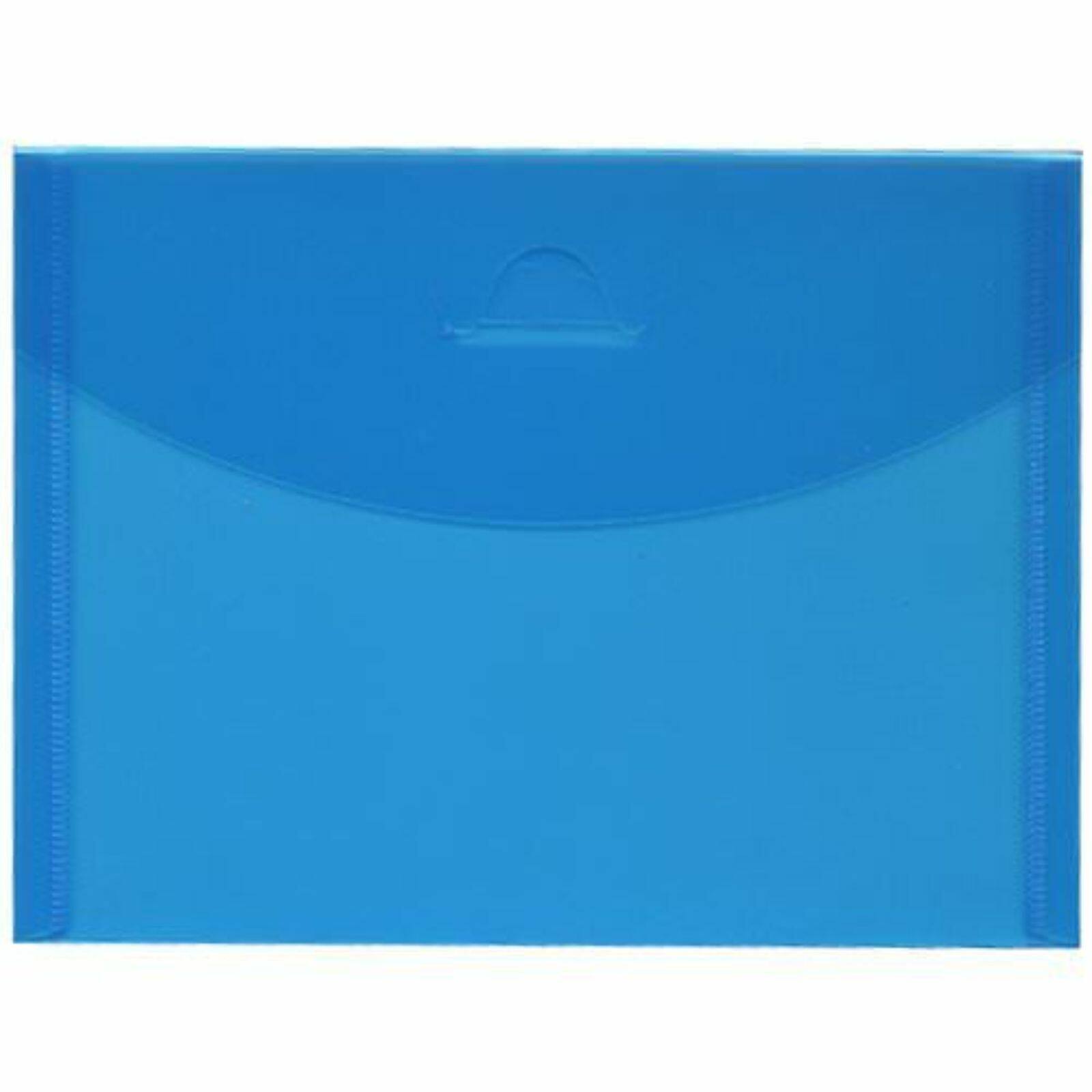 JAM Paper 5.5" x 7.38" Blue Plastic Tuck Flap Booklet Envelopes, 24ct.