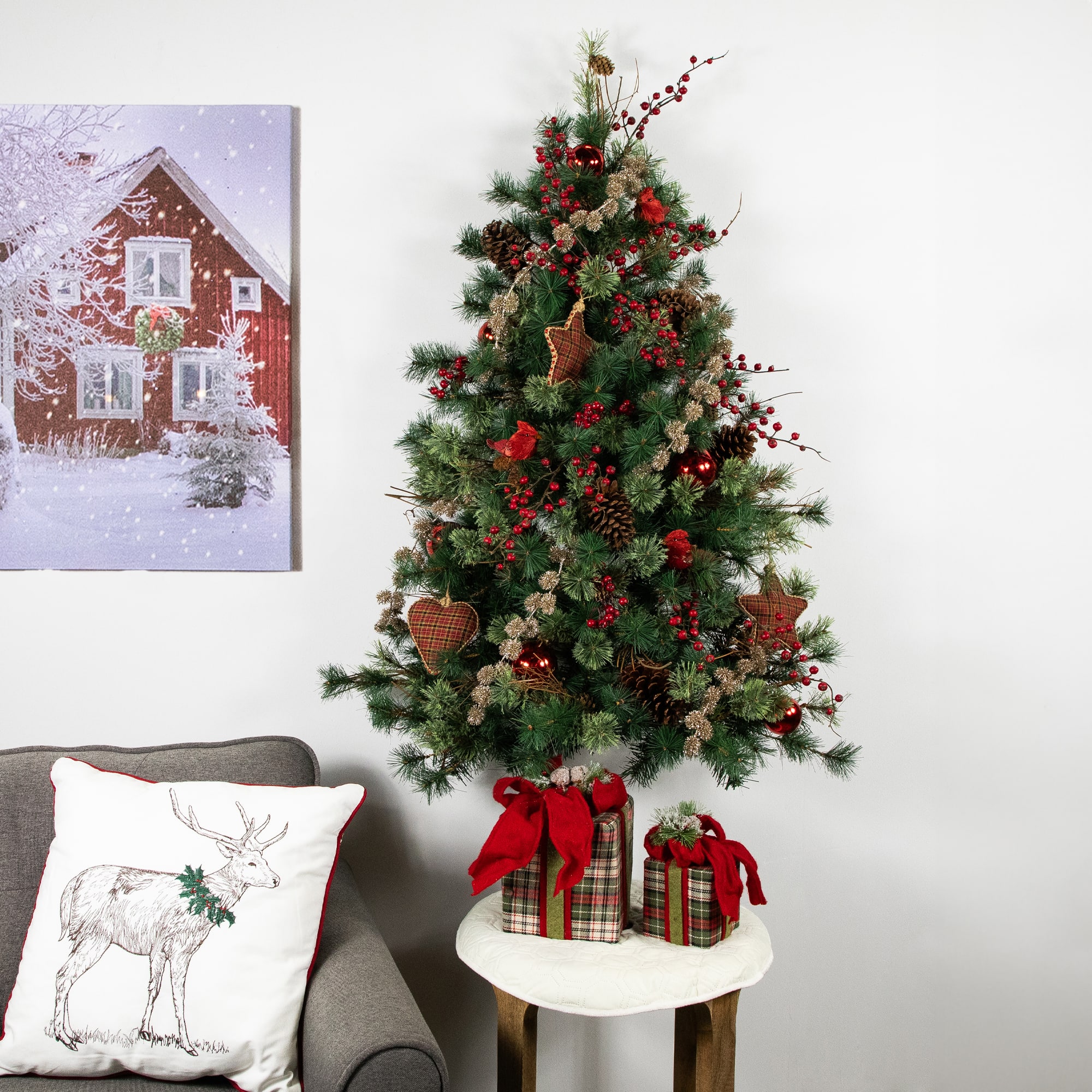 4ft. Unlit Country Mixed Pine Artificial Christmas Wall or Door Tree