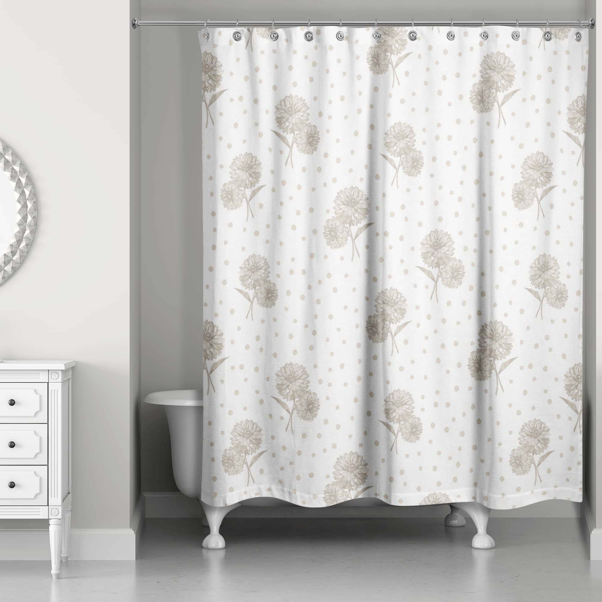 Floral Dots Shower Curtain
