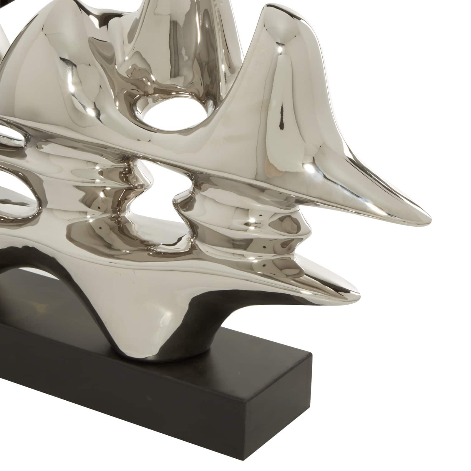 Silver Porcelain Sculpture, Abstract 14" x 25" x 5"