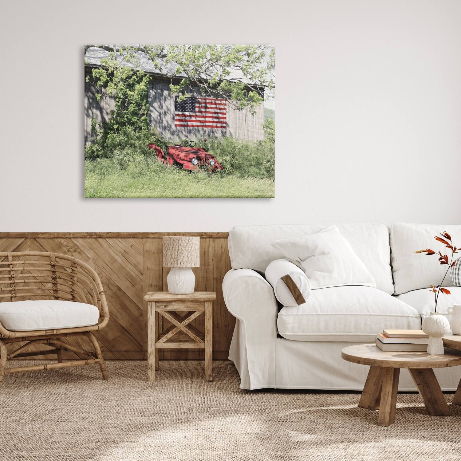 Stupell Industries Americana Lush Country Greenery Canvas Wall Art