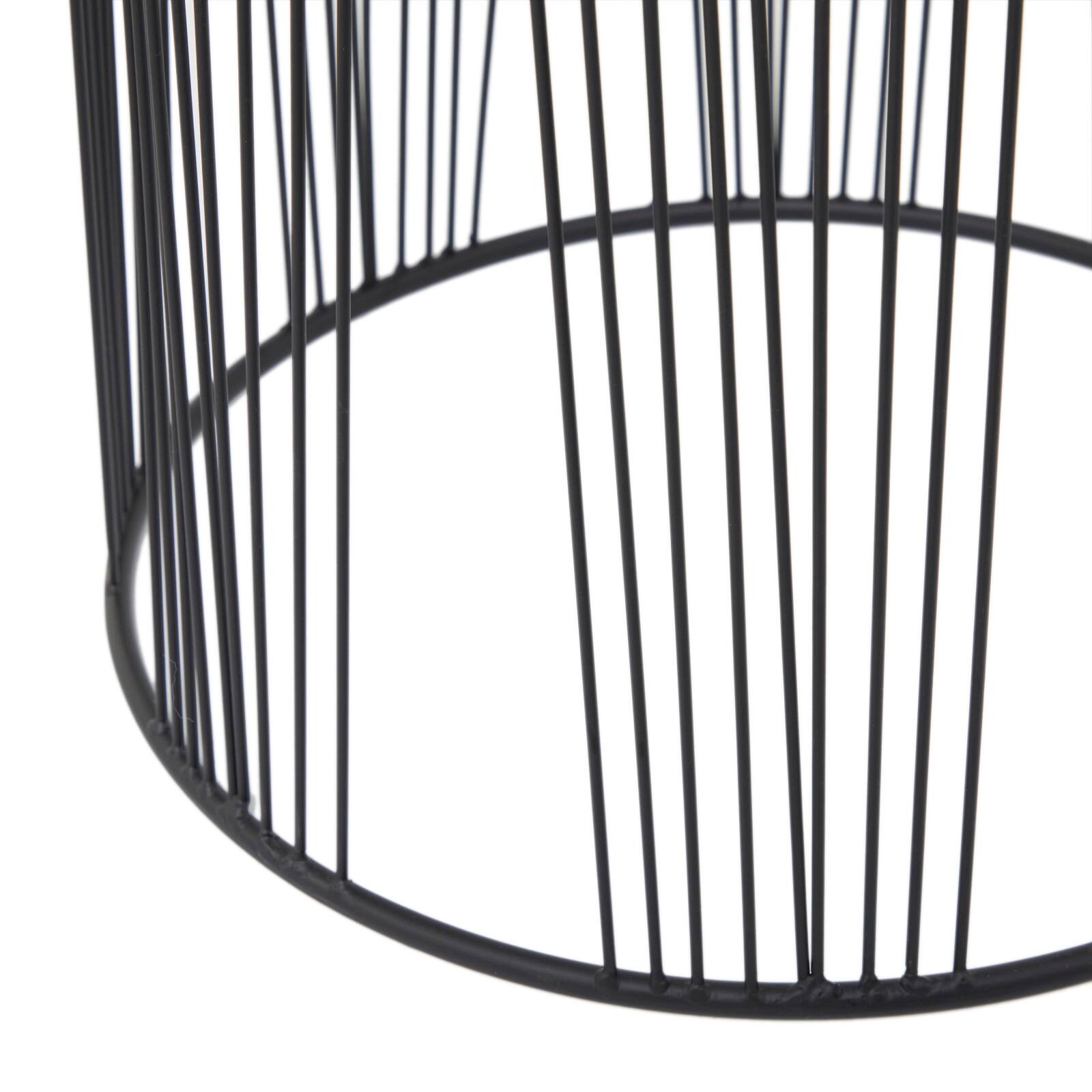 Black Metal Contemporary Accent Table, 22" x 18" x 18"