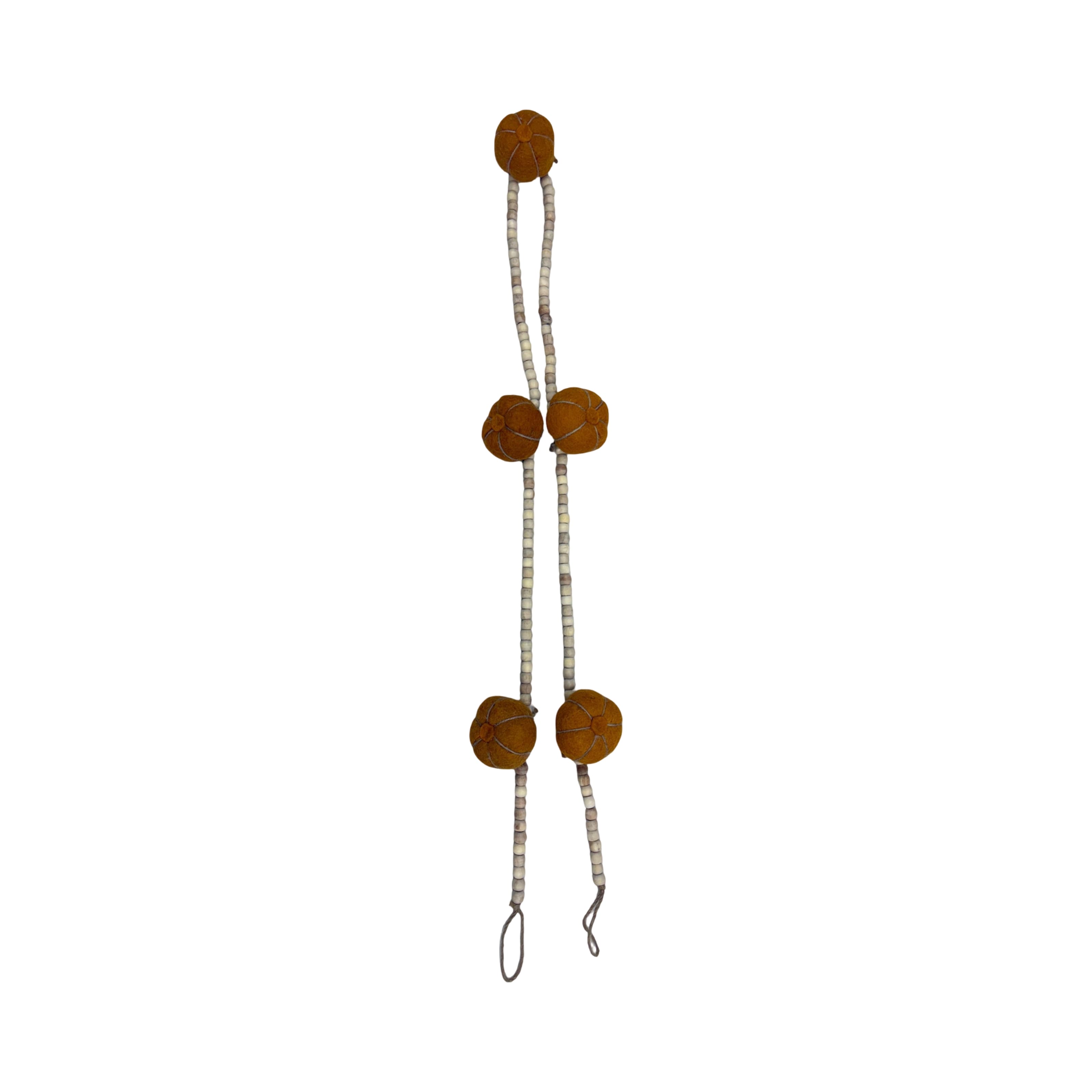 6ft. Wool Pumpkin & Wood Bead Garland by Ashland®
