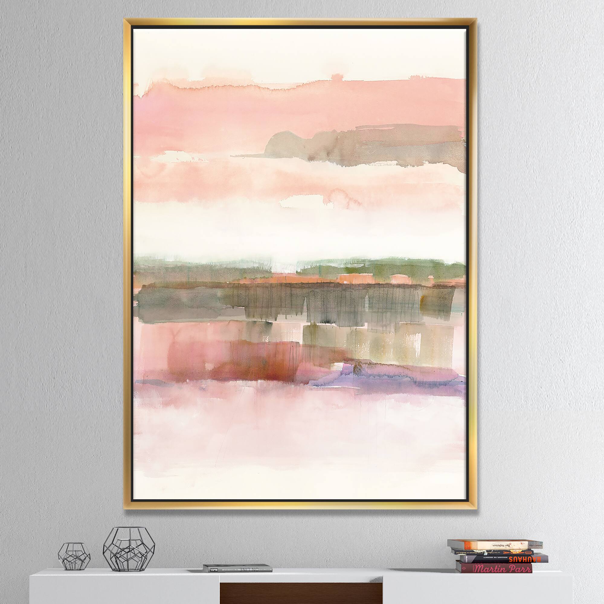 Designart - Influence of Line and Color - Traditional Floral Canvas in Gold Frame