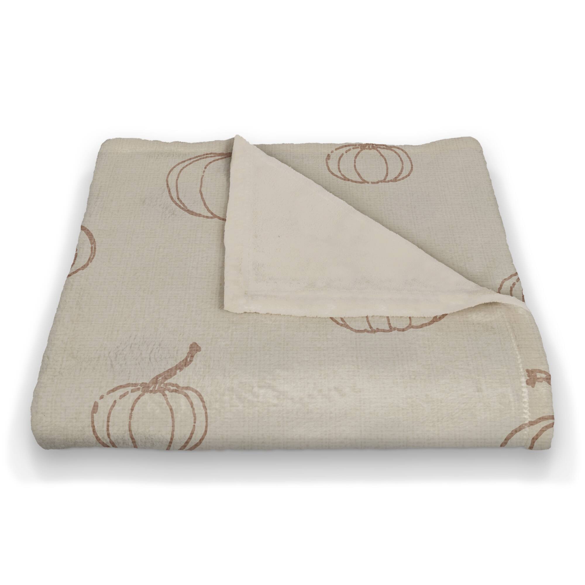 Dusty Rose Mini Pumpkin Patterned Coral Fleece Blanket