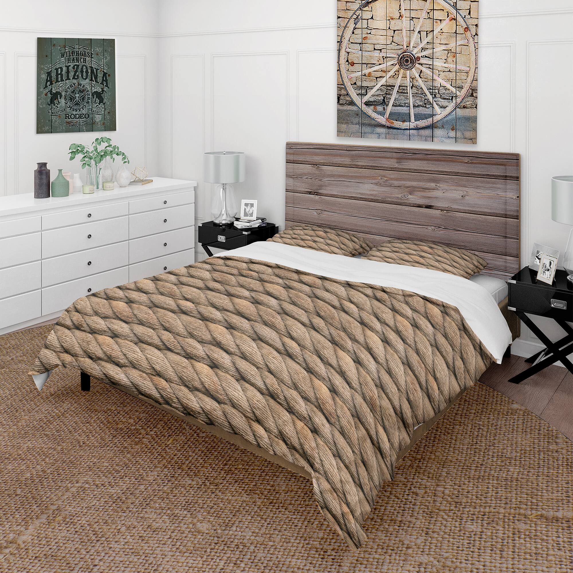 Designart 'Hemp Rope' Farmhouse Bedding Set