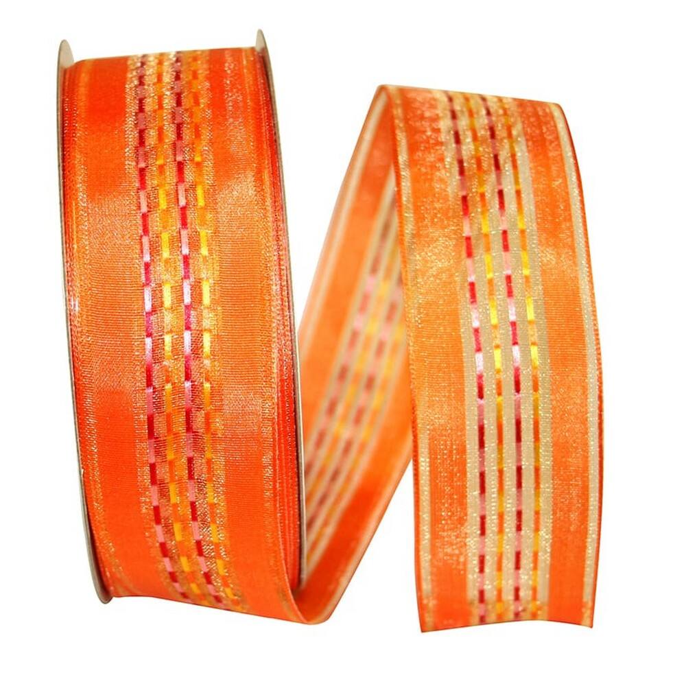 JAM Paper 1.5" x 50yd. Sheer Stripe Ribbon