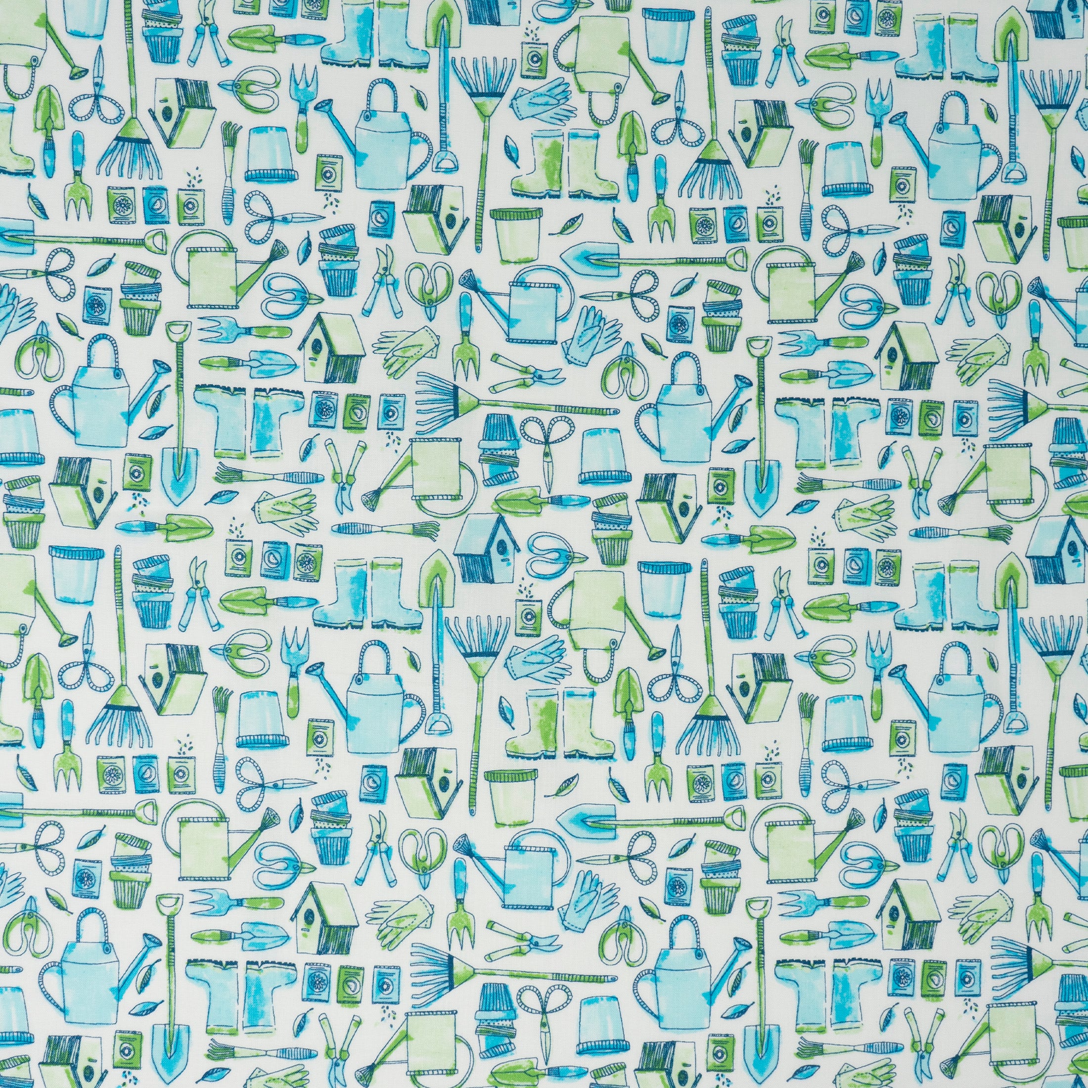 Stitch & Sparkle Watercolor Floral Farmer Life Cotton Fabric