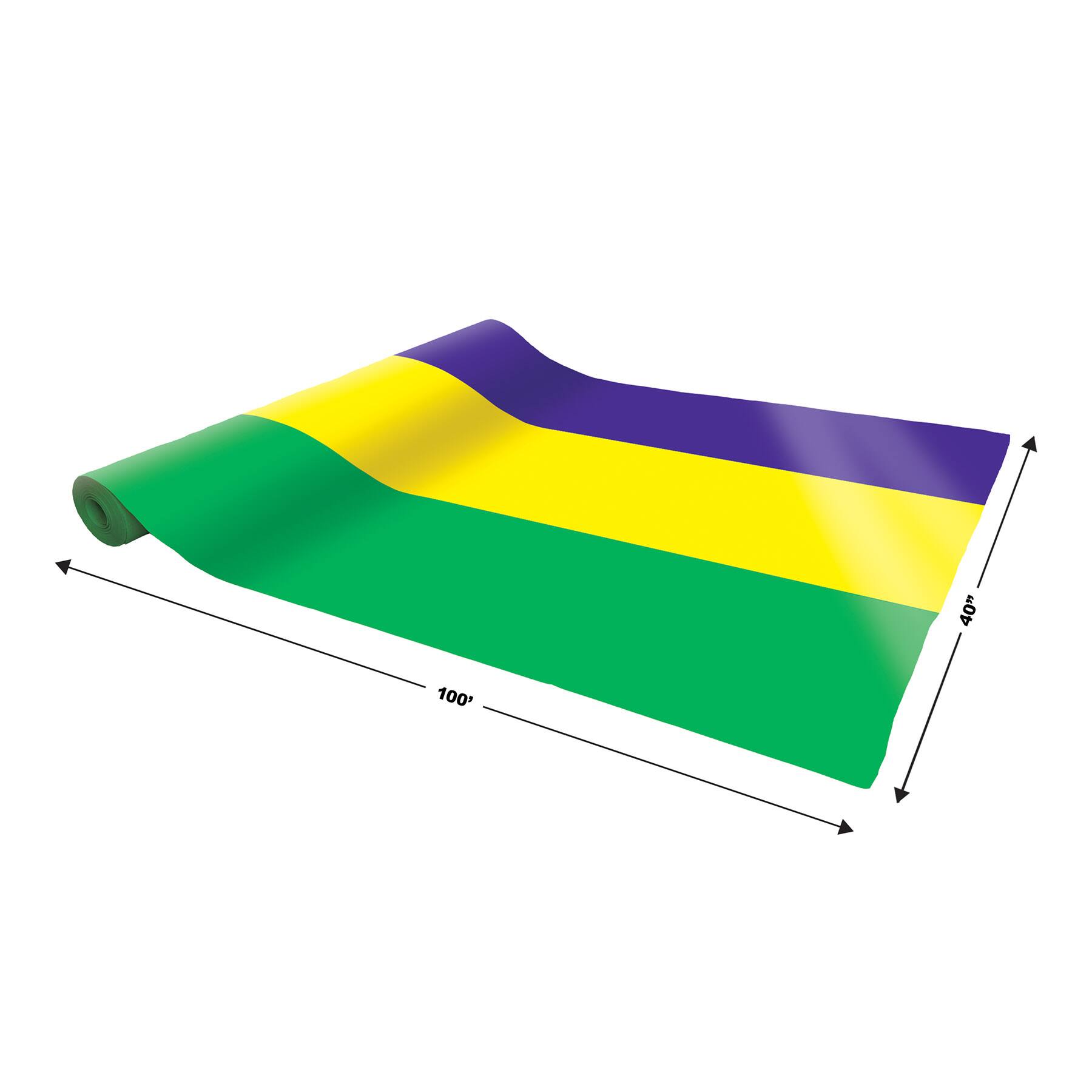Beistle 40" x 100ft. Mardi Gras Plastic Table Roll