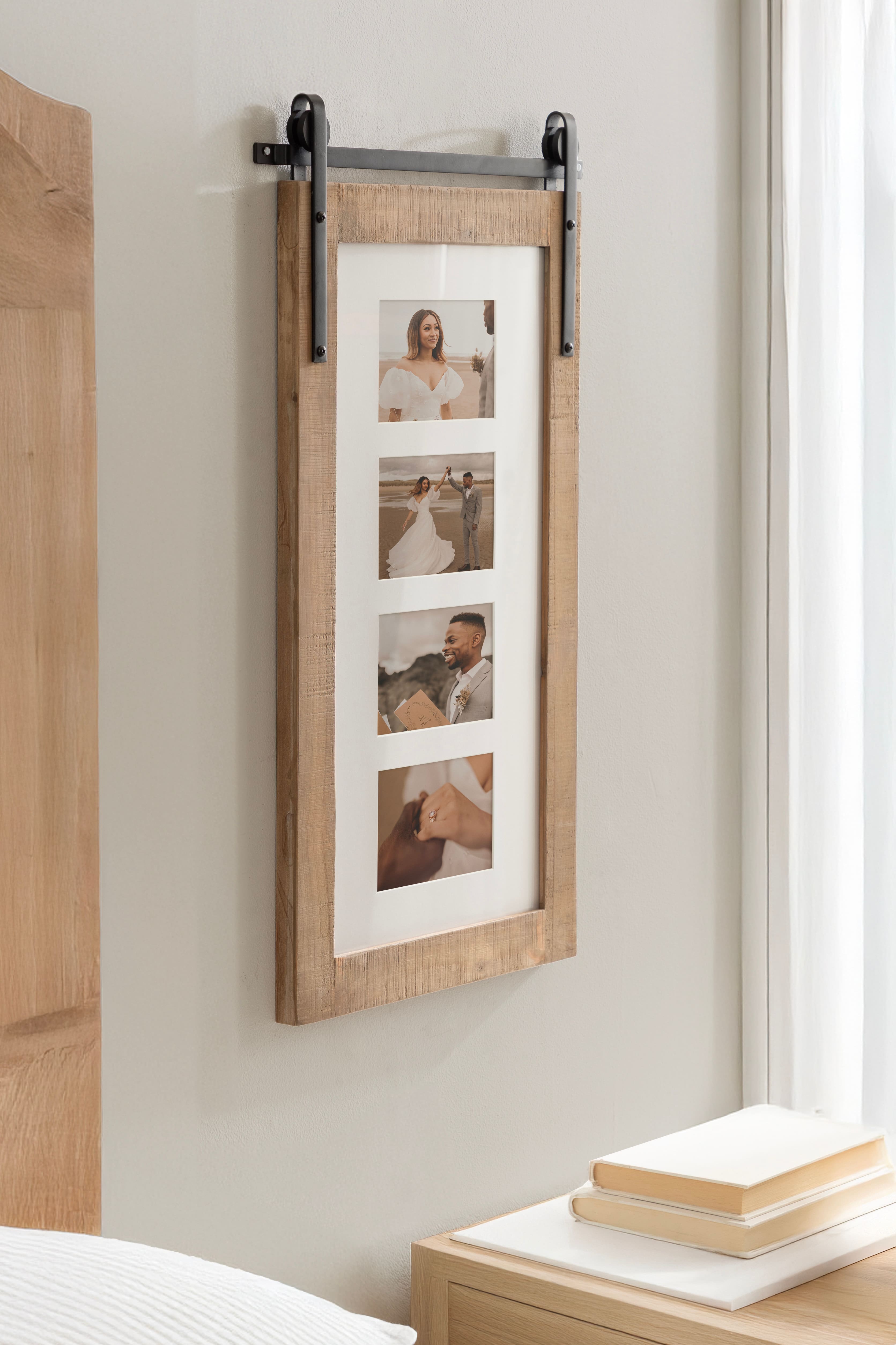 Kate and Laurel Cates 4 Opening Rustic Brown Wood Picture Frame