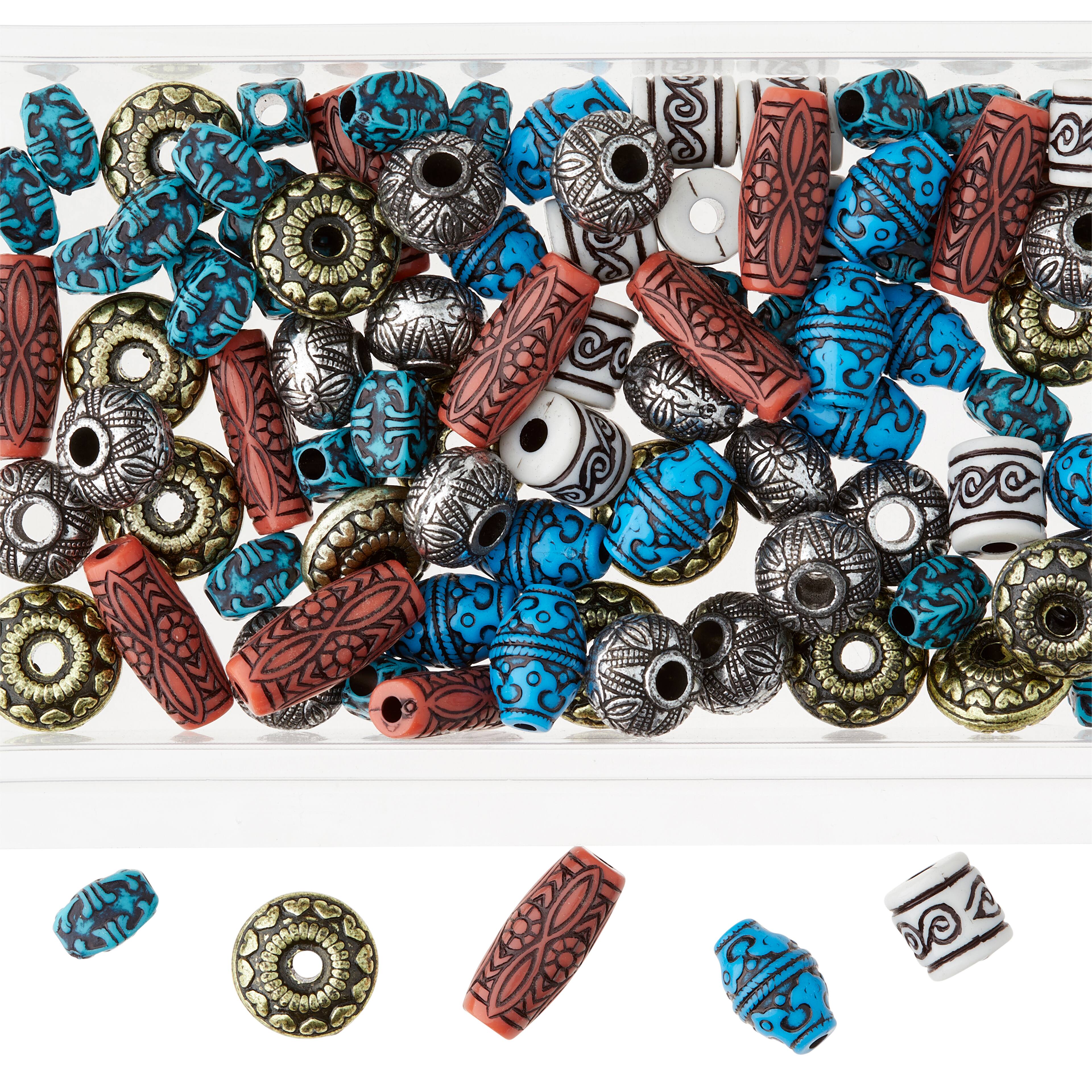 Multicolored Etched Crafting Beads by Bead Landing™
