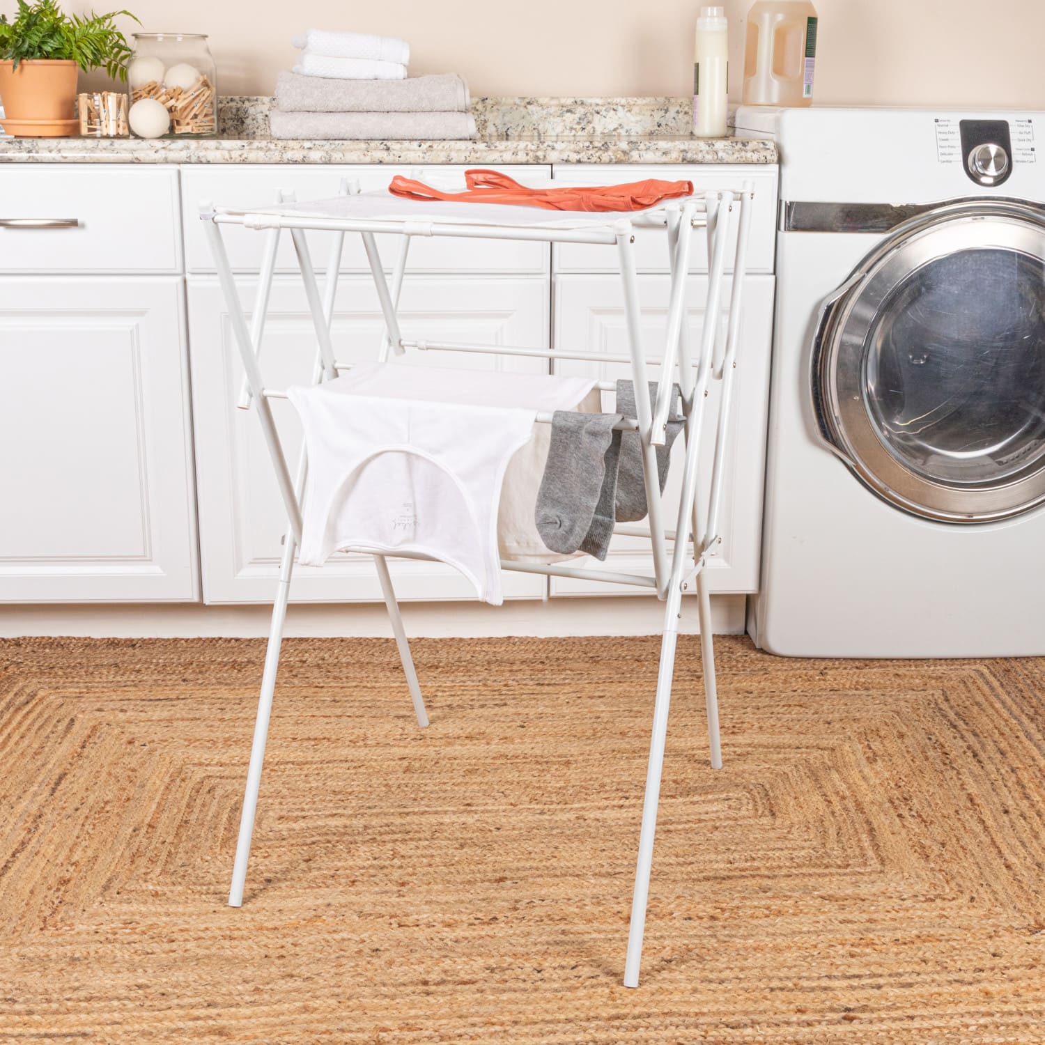 Household Essentials 34" White Clothes Drying Rack