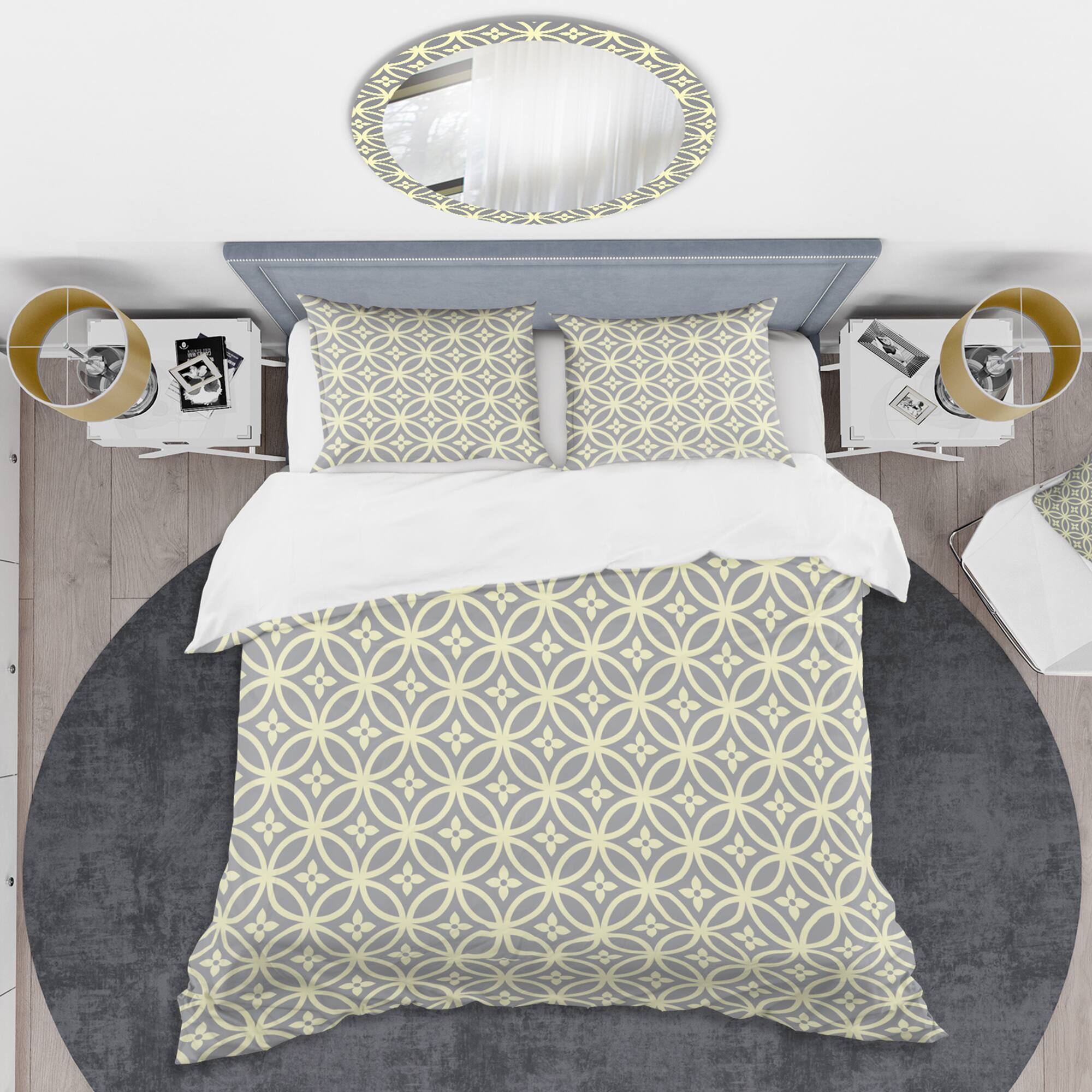 Designart 'Retro Ornamental Pattern II' Mid-Century Duvet Cover Set