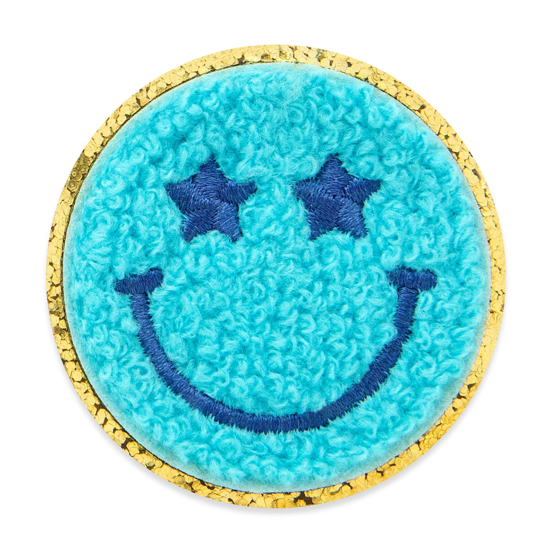 Embroidered Smiley Face Iron-On & Adhesive Patch by Make Market