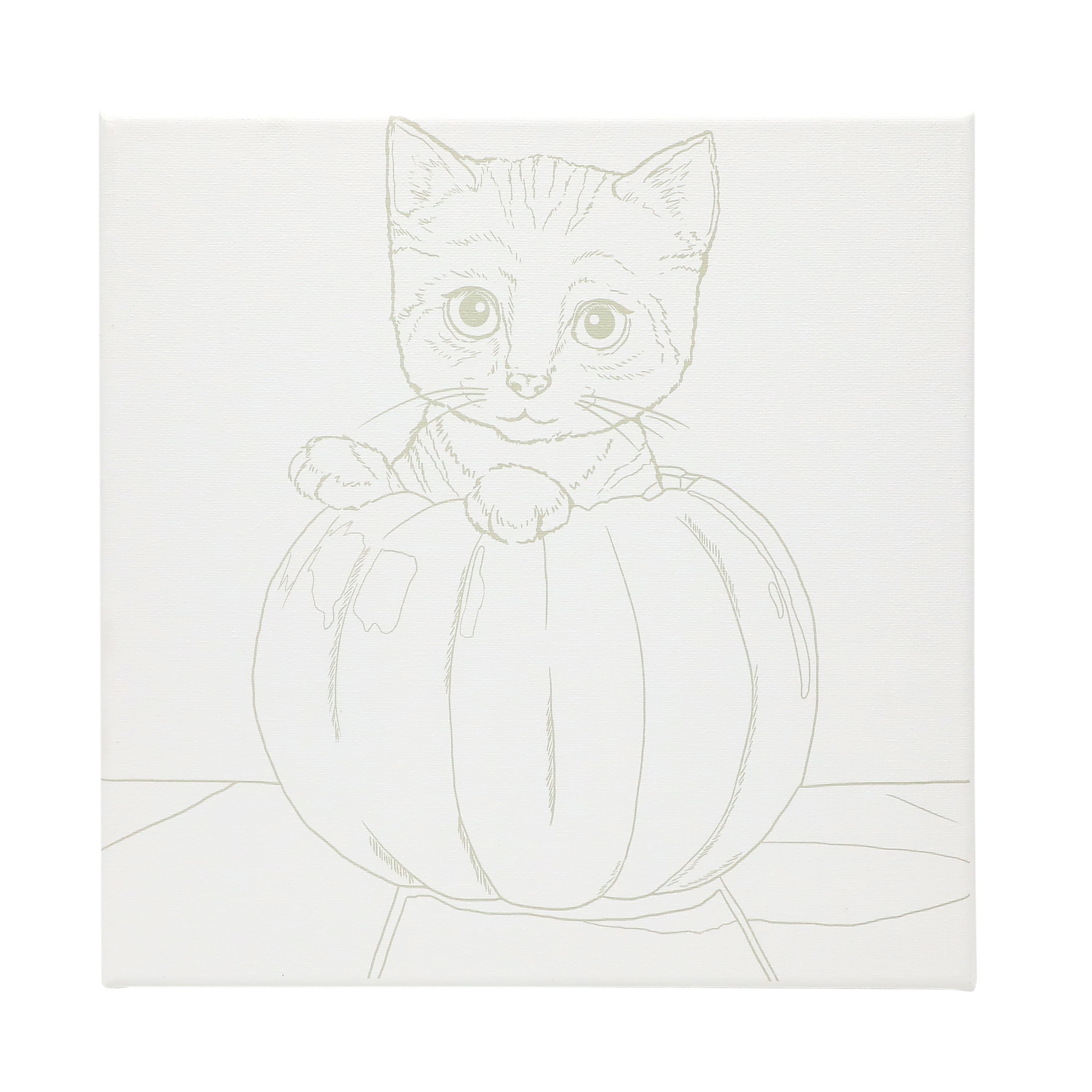 11" x 11" Cat & Pumpkin Canvas Painting Kit by Craft Smart®
