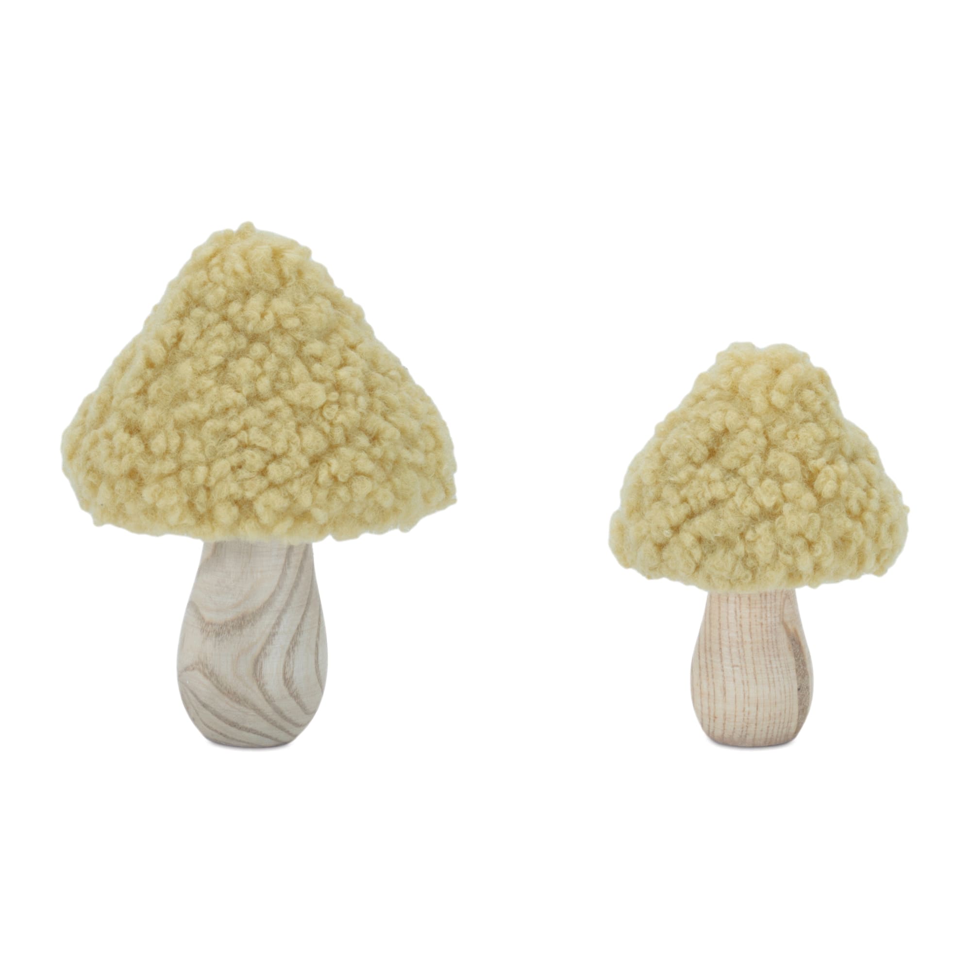 Wood & Fabric Mushroom Figurines Set