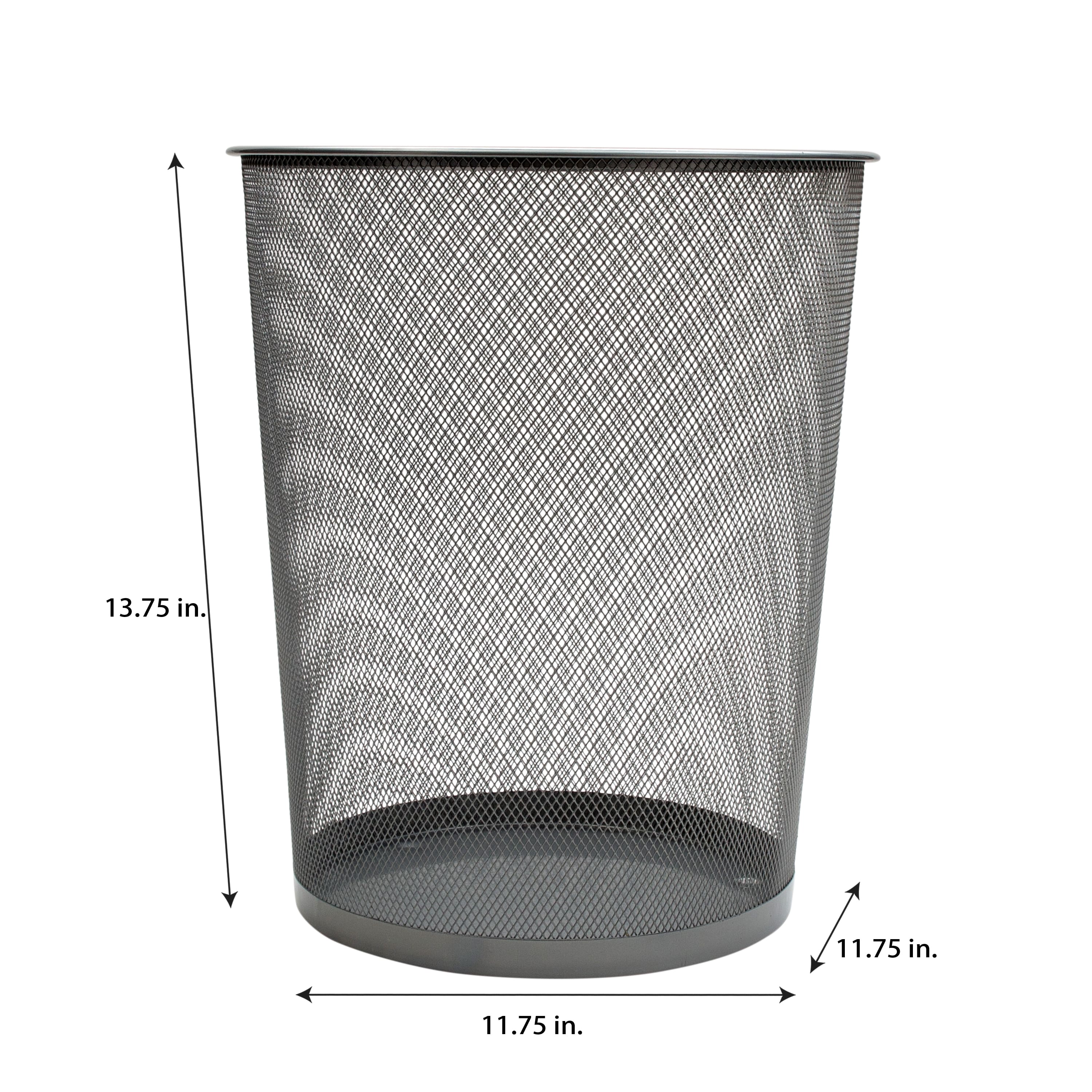 Organize It All Silver Mesh Round Wastebasket